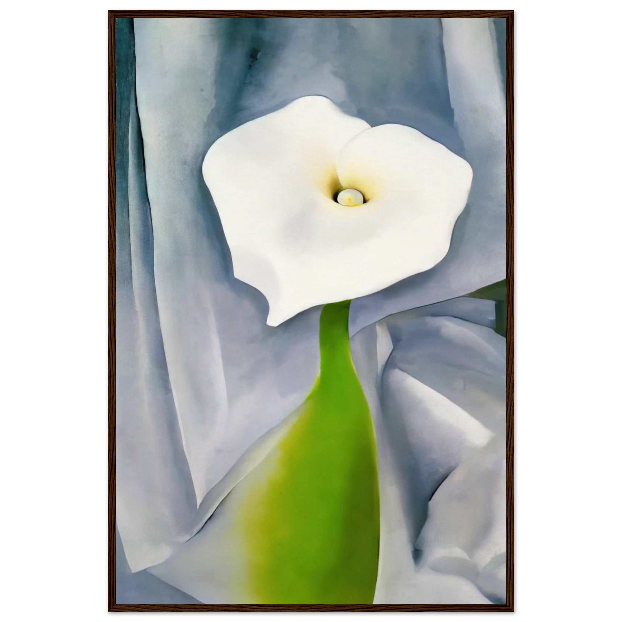 Calla Lily on Grey Framed Poster | Georgia O'Keeffe Framed Prints Wall Art | Georgia O Keeffe Prints