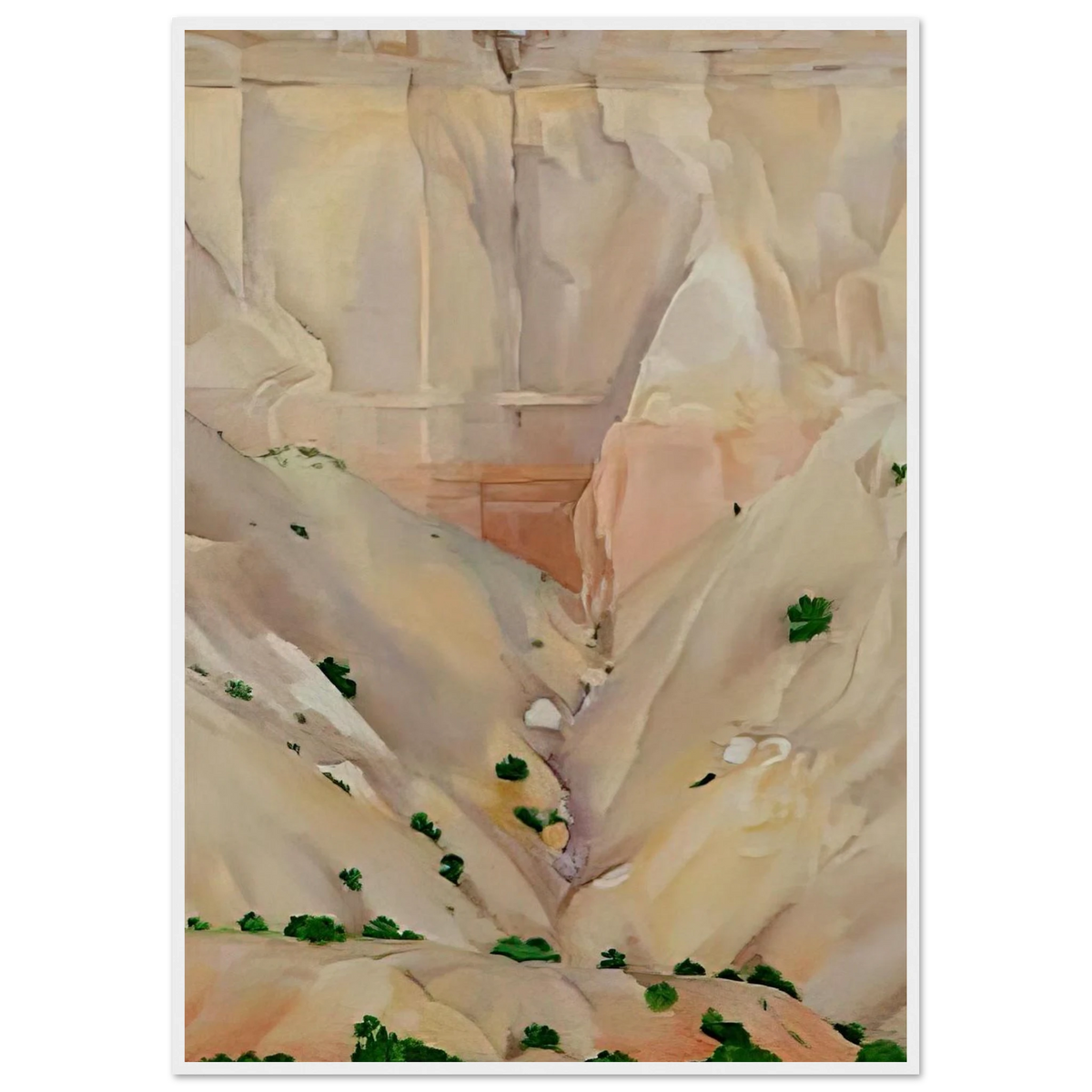 Cliffs Beyond Abiquiu, Dry Waterfall Framed Poster | Georgia O'Keeffe Framed Prints Wall Art | Georgia O Keeffe Prints