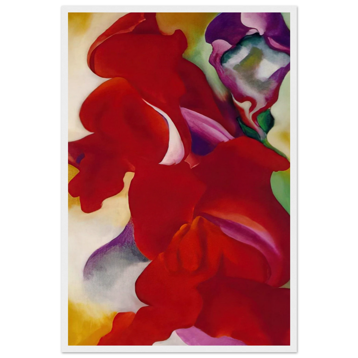 Red Snapdragons Framed Poster | Georgia O'Keeffe Framed Prints Wall Art | Georgia O Keeffe Prints