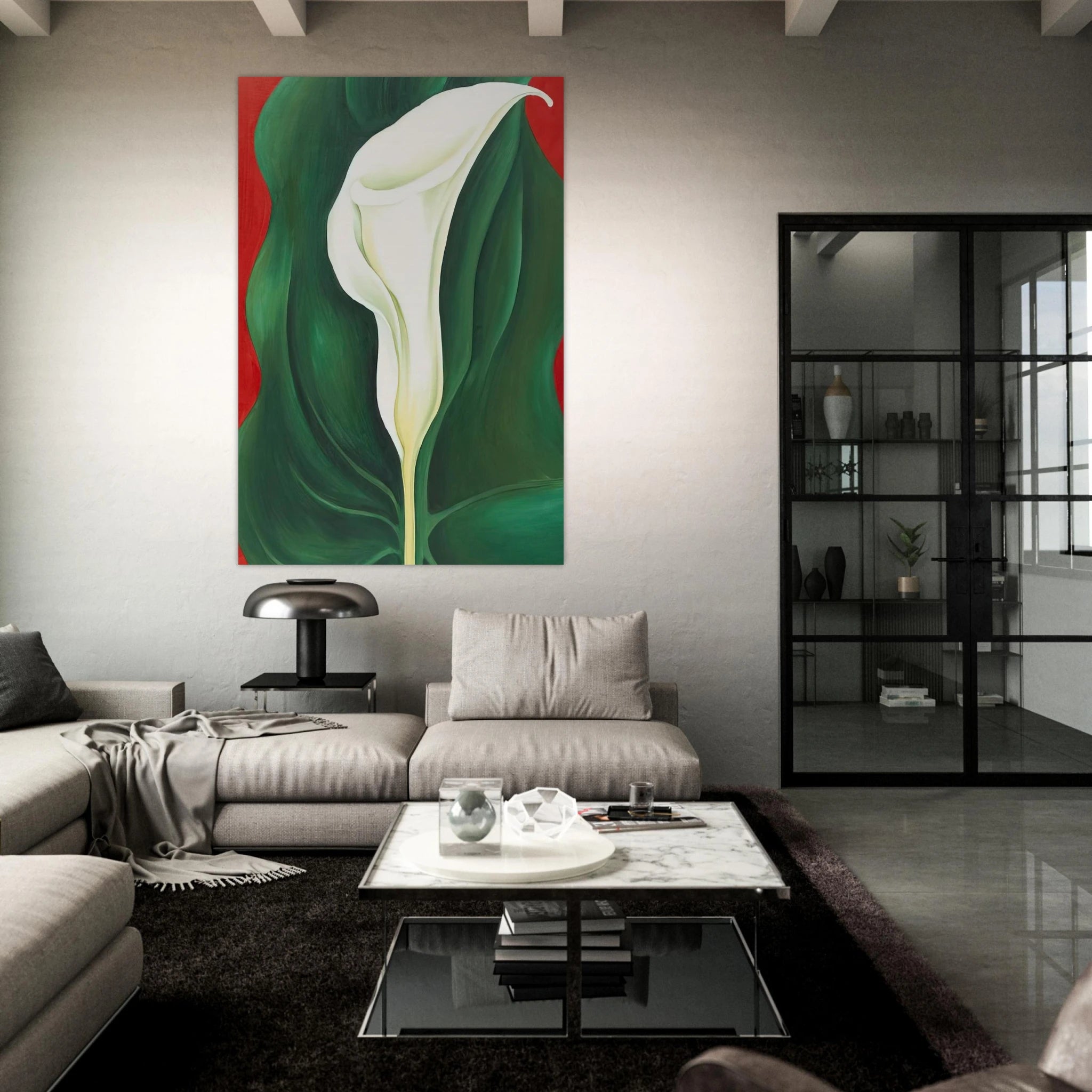 Single Calla Lily  Red  Poster | Georgia O'Keeffe Poster | Georgia O Keeffe Prints