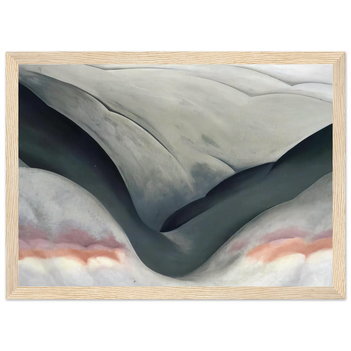 Black Place, Grey and Pink Framed Poster | Georgia O'Keeffe Framed Prints Wall Art | Georgia O Keeffe Prints