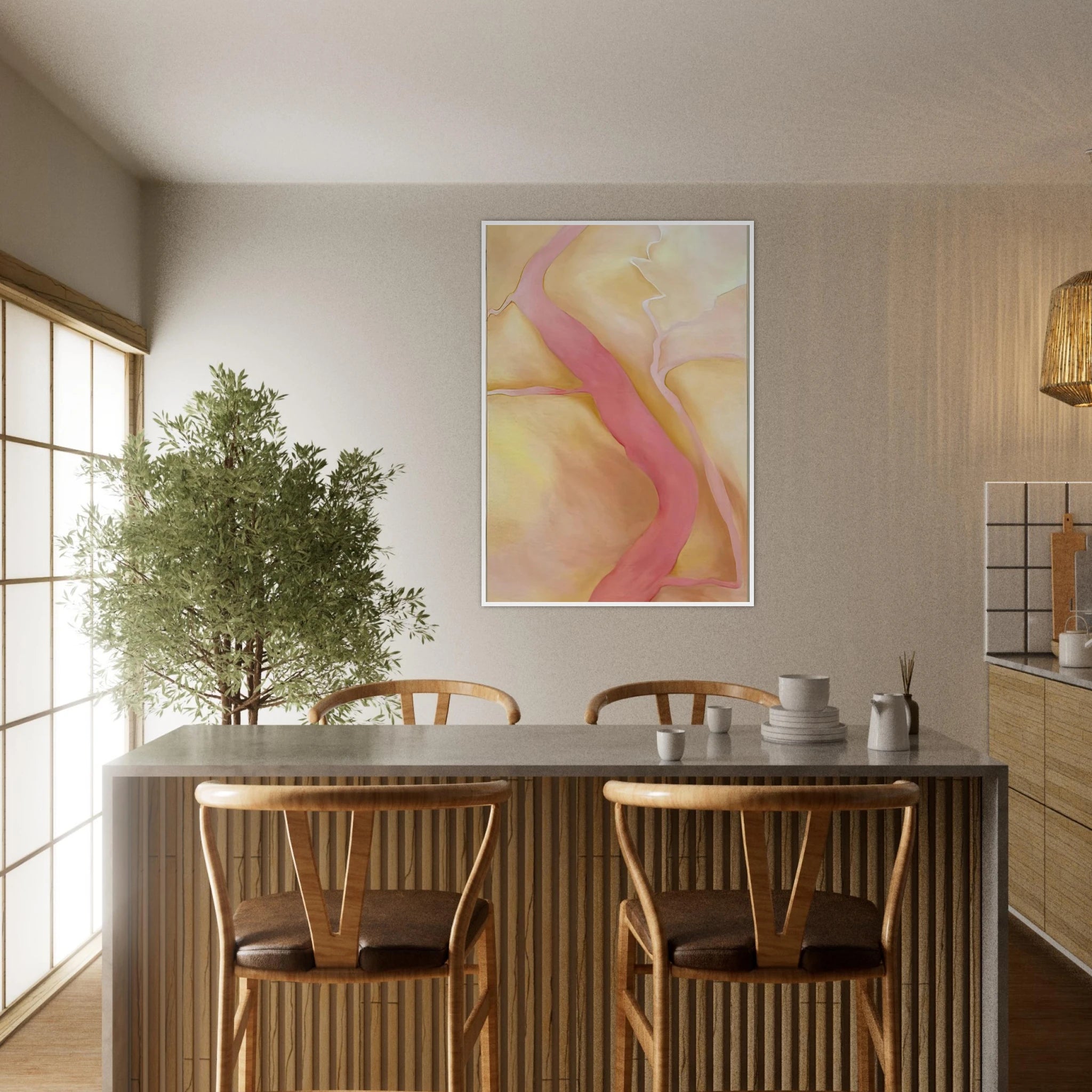 It Was Yellow and Pink II Framed Poster | Georgia O'Keeffe Framed Prints Wall Art | Georgia O Keeffe Prints