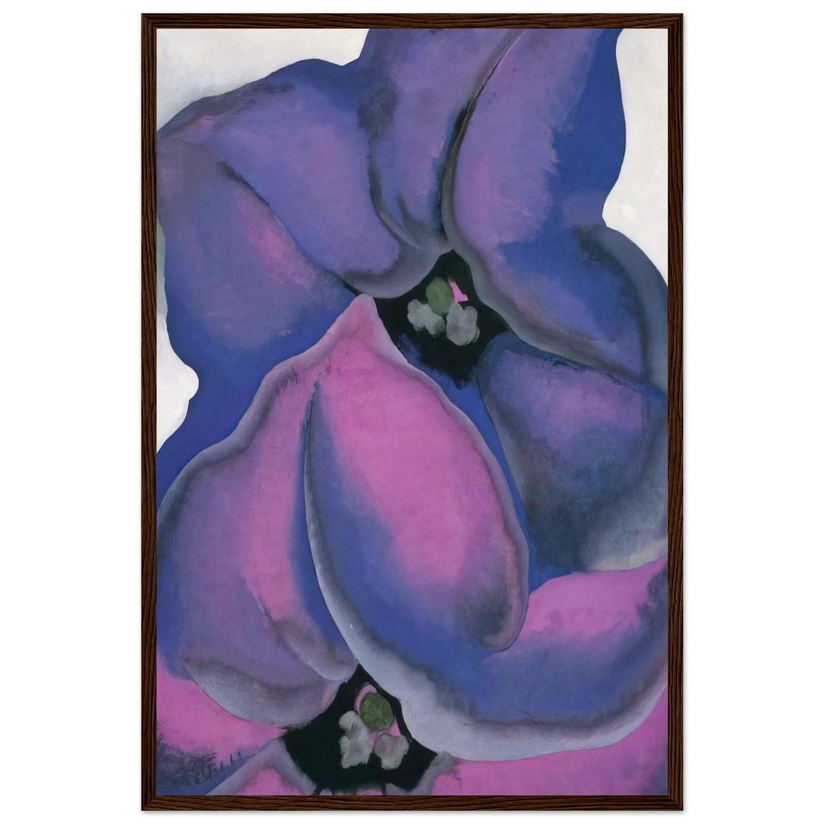 Purple Petunias Framed Poster | Georgia O'Keeffe Framed Prints Wall Art | Georgia O Keeffe Prints