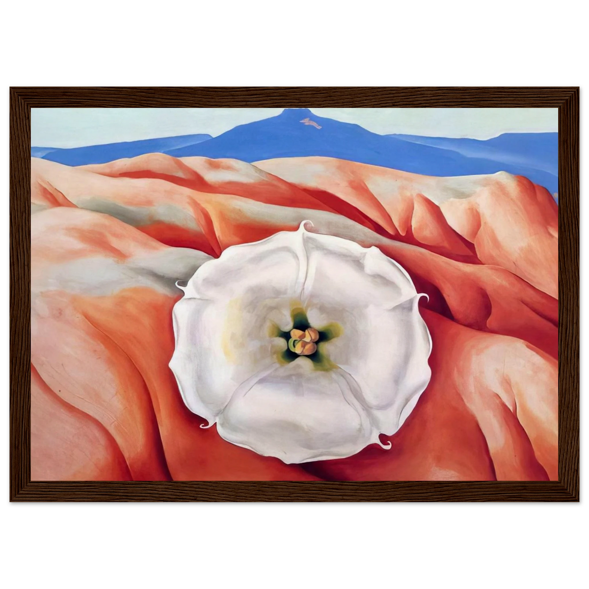 Red hills and white flower II Framed Poster | Georgia O'Keeffe Framed Prints Wall Art | Georgia O Keeffe Prints