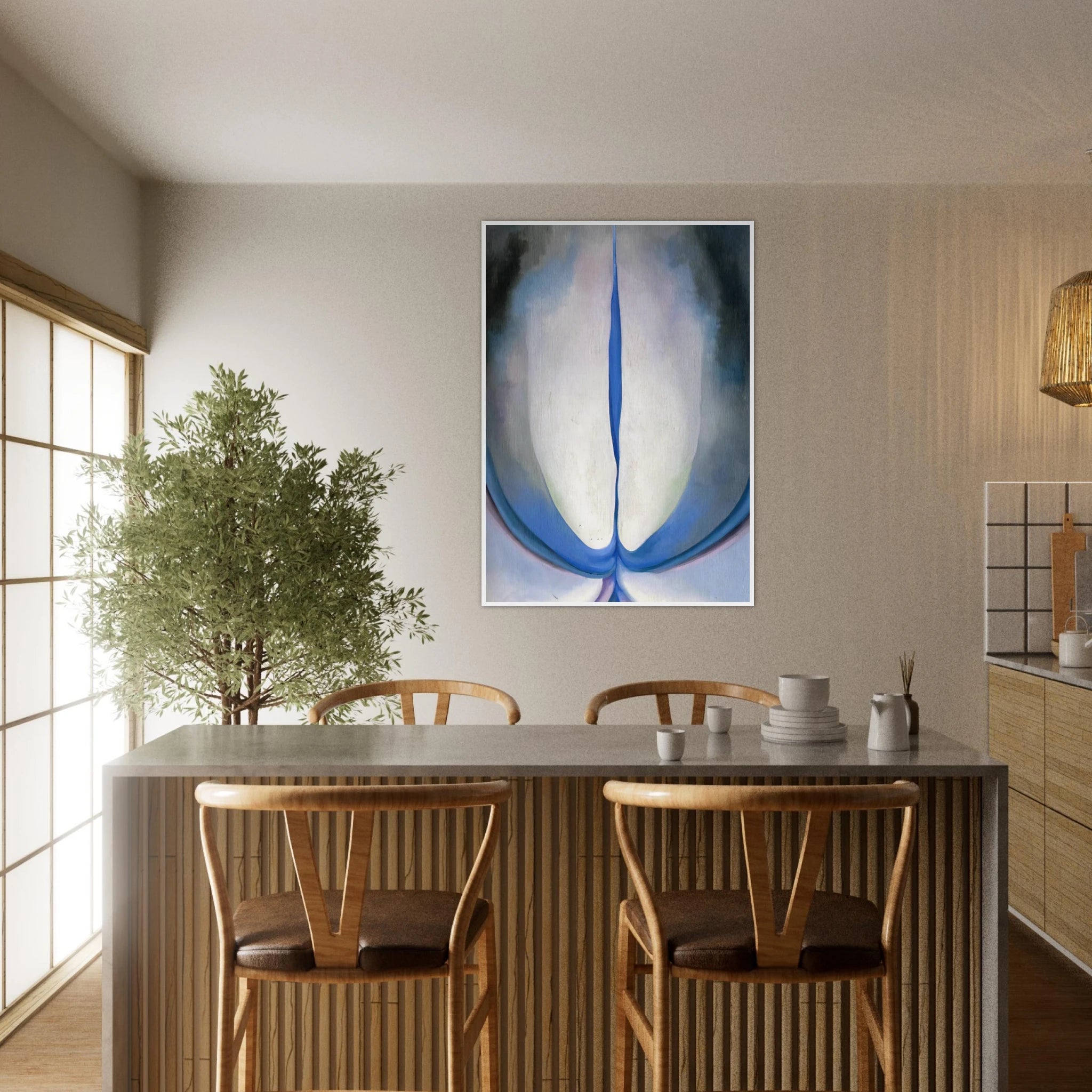 Blue Line Framed Poster | Georgia O'Keeffe Framed Prints Wall Art | Georgia O Keeffe Prints