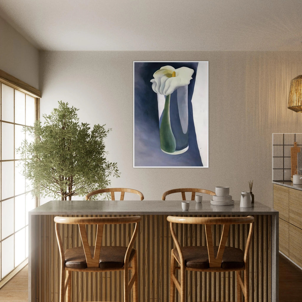 Calla Lily in Tall Glass Framed Poster | Georgia O'Keeffe Framed Prints Wall Art | Georgia O Keeffe Prints