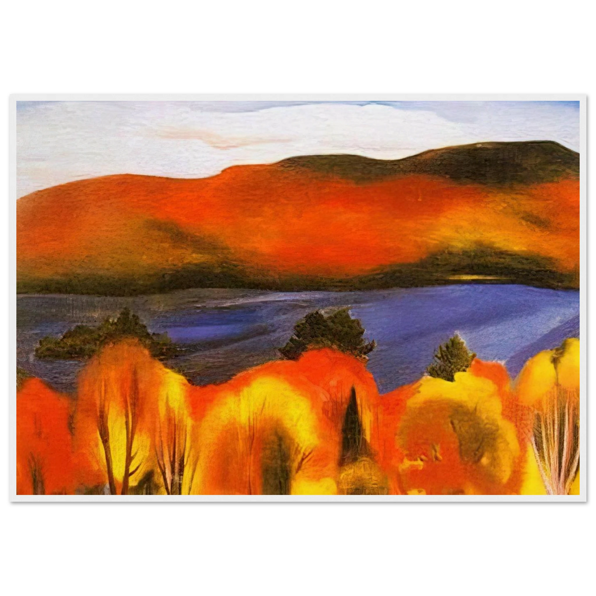 Lake George, Autumn Framed Poster | Georgia O'Keeffe Framed Prints Wall Art | Georgia O Keeffe Prints