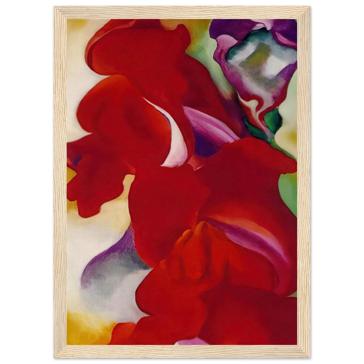 Red Snapdragons Framed Poster | Georgia O'Keeffe Framed Prints Wall Art | Georgia O Keeffe Prints