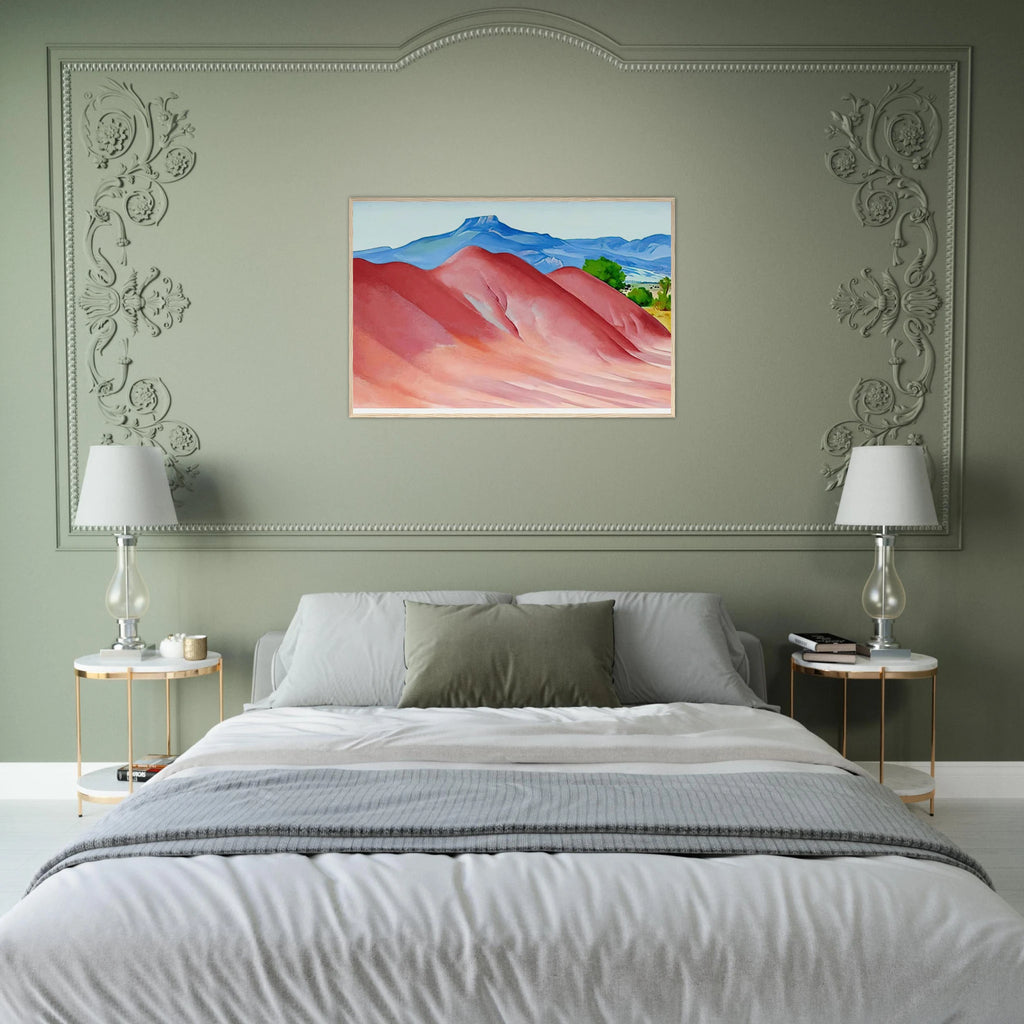 Red Hills and Pedernal Framed Poster | Georgia O'Keeffe Framed Prints Wall Art | Georgia O Keeffe Prints