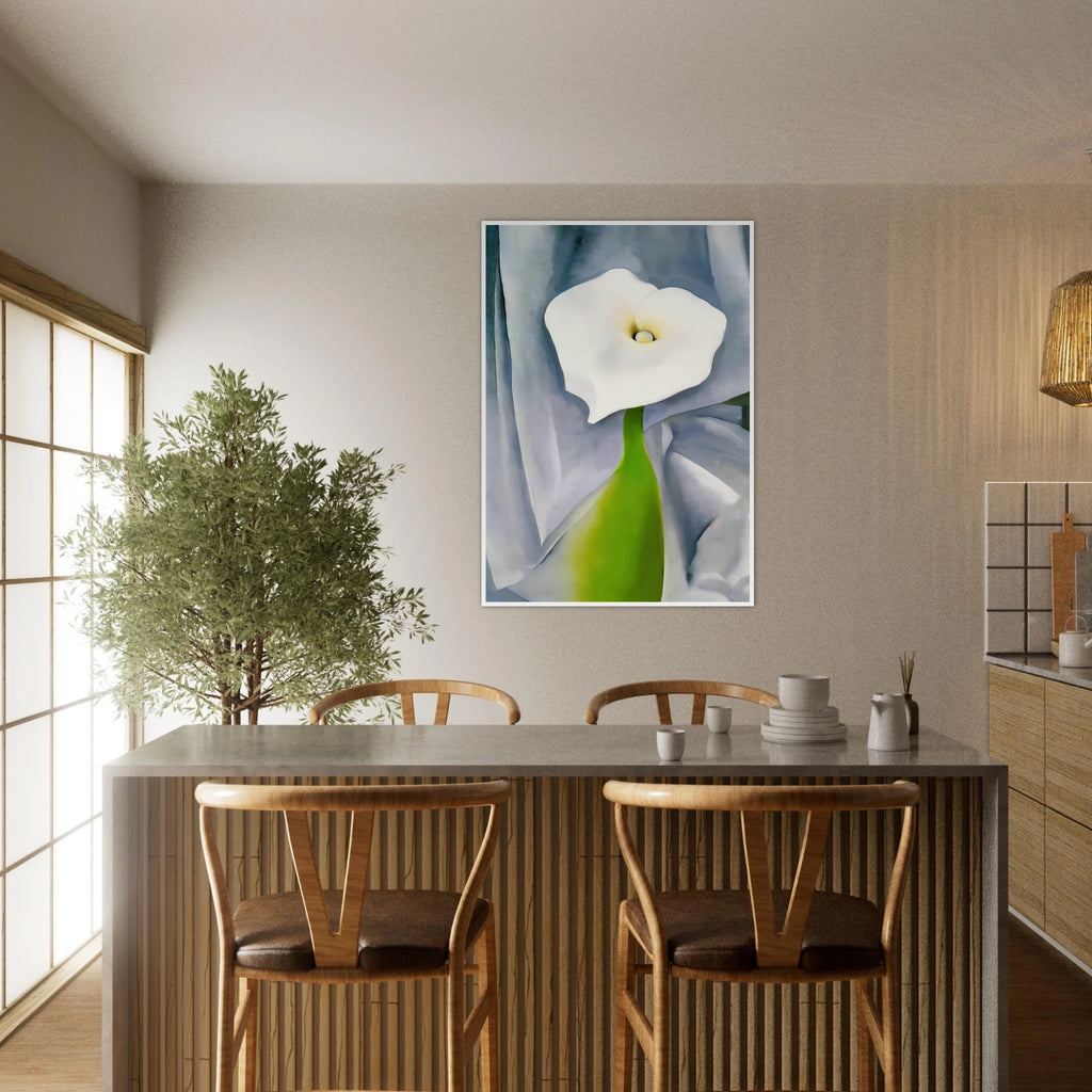 Calla Lily on Grey Framed Poster | Georgia O'Keeffe Framed Prints Wall Art | Georgia O Keeffe Prints