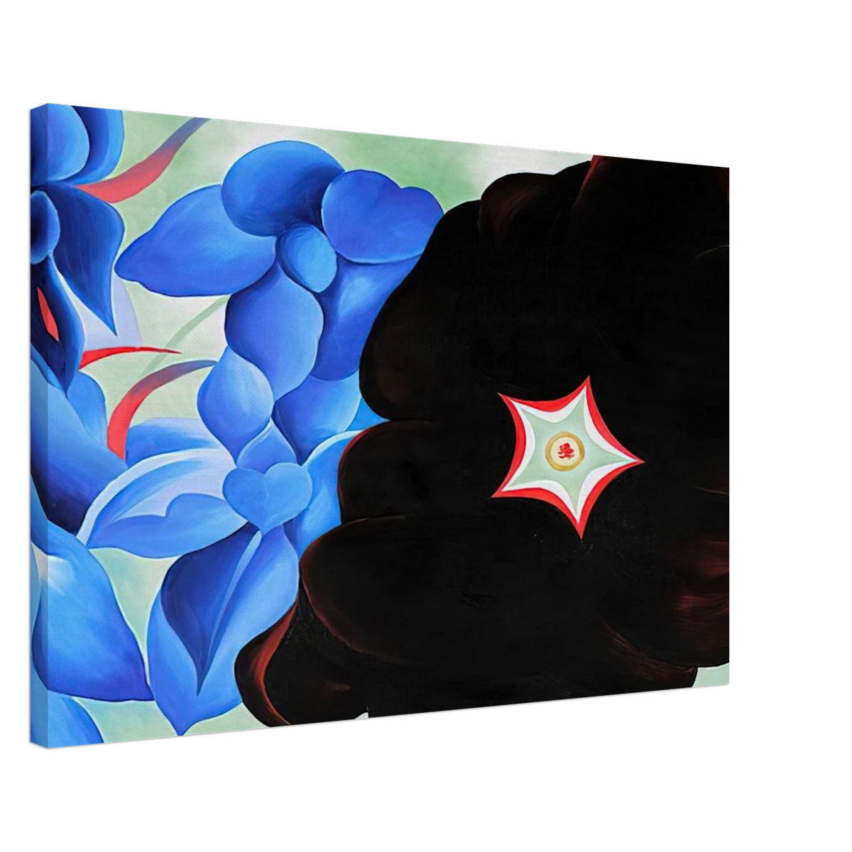 Black Hollyhock - Blue Larkspur Canvas | Georgia O'Keeffe Canvas | Georgia O Keeffe Prints
