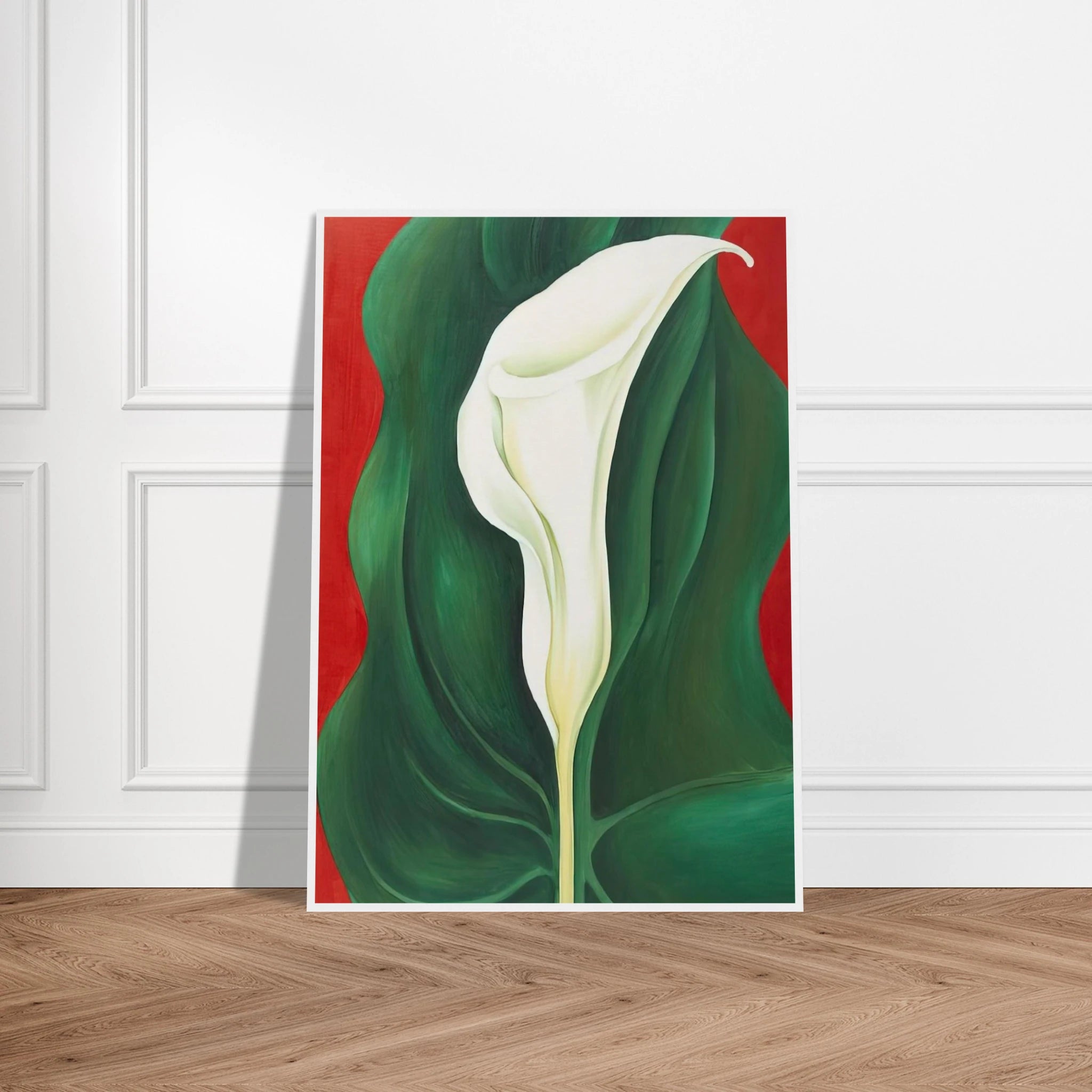 Single Calla Lily  Red  Framed Poster | Georgia O'Keeffe Framed Prints Wall Art | Georgia O Keeffe Prints