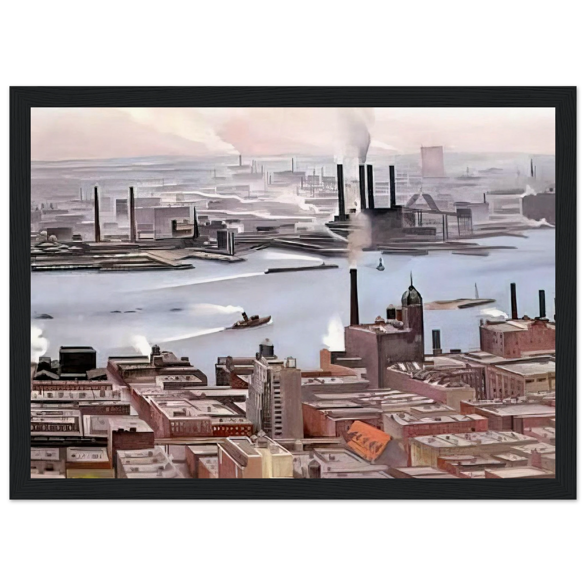 East River from the Thirtieth Story of the Shelton Hotel Framed Poster | Georgia O'Keeffe Framed Prints Wall Art | Georgia O Keeffe Prints