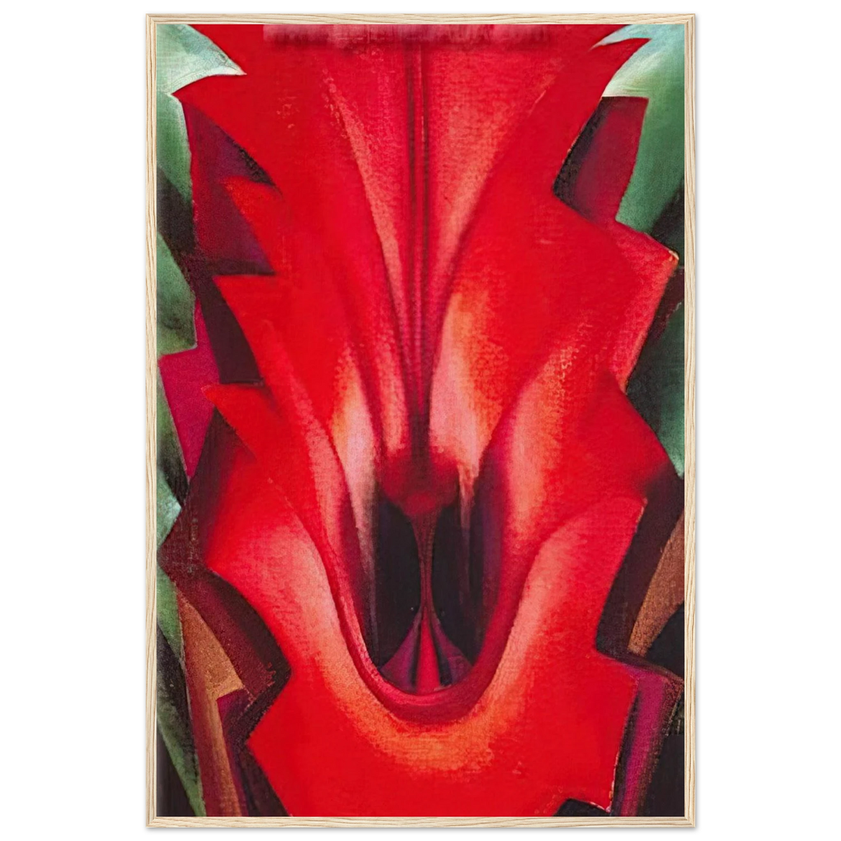 Inside Red Canna Framed Poster | Georgia O'Keeffe Framed Prints Wall Art | Georgia O Keeffe Prints