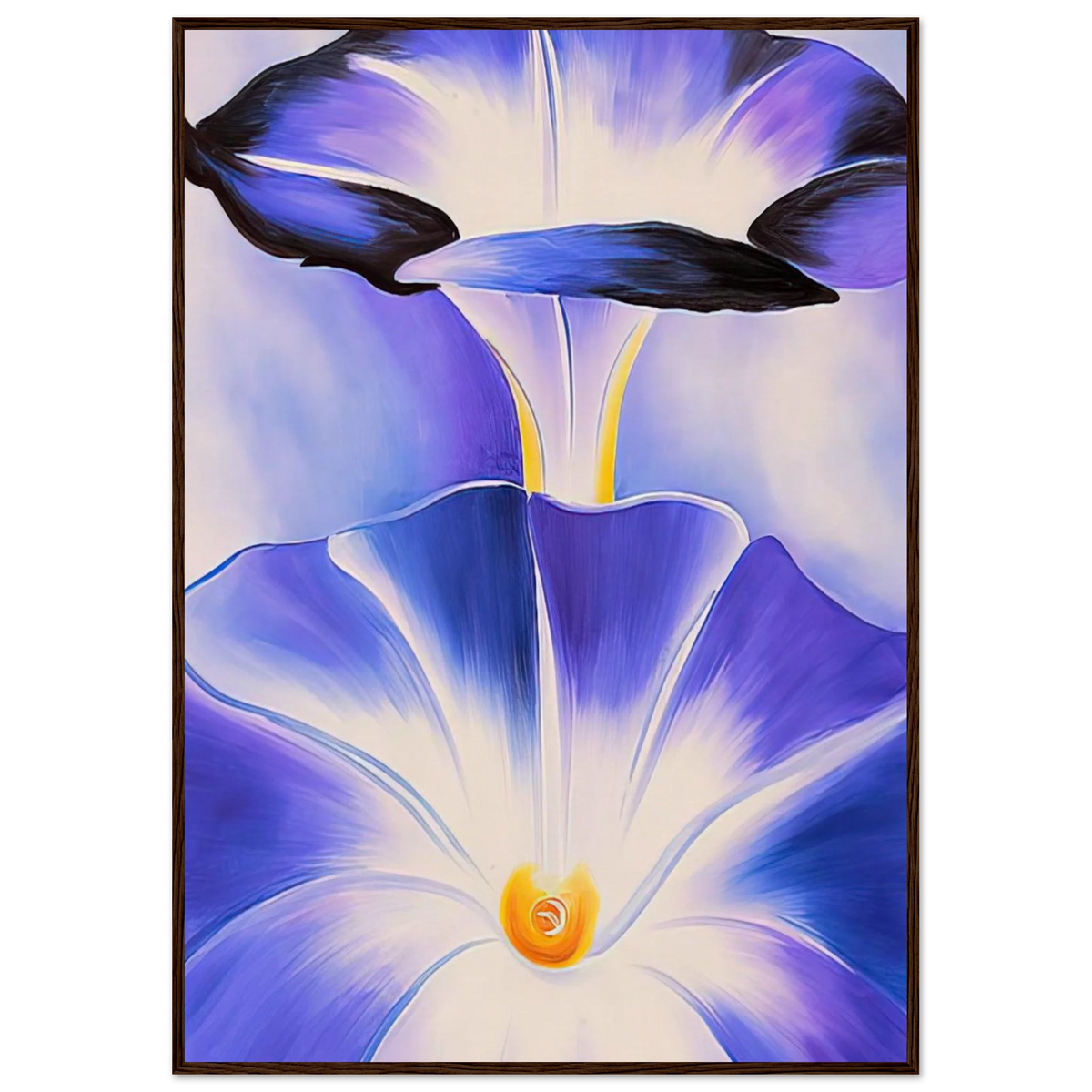 Blue Morning Glories Framed Poster | Georgia O'Keeffe Framed Prints Wall Art | Georgia O Keeffe Prints
