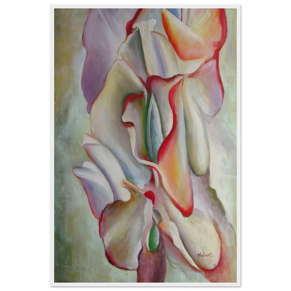 Pink Sweet Peas Framed Poster | Georgia O'Keeffe Framed Prints Wall Art | Georgia O Keeffe Prints