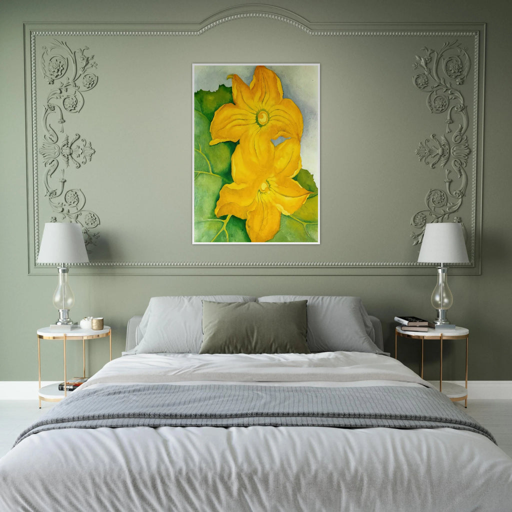 Squash Blossoms I Framed Poster | Georgia O'Keeffe Framed Prints Wall Art | Georgia O Keeffe Prints