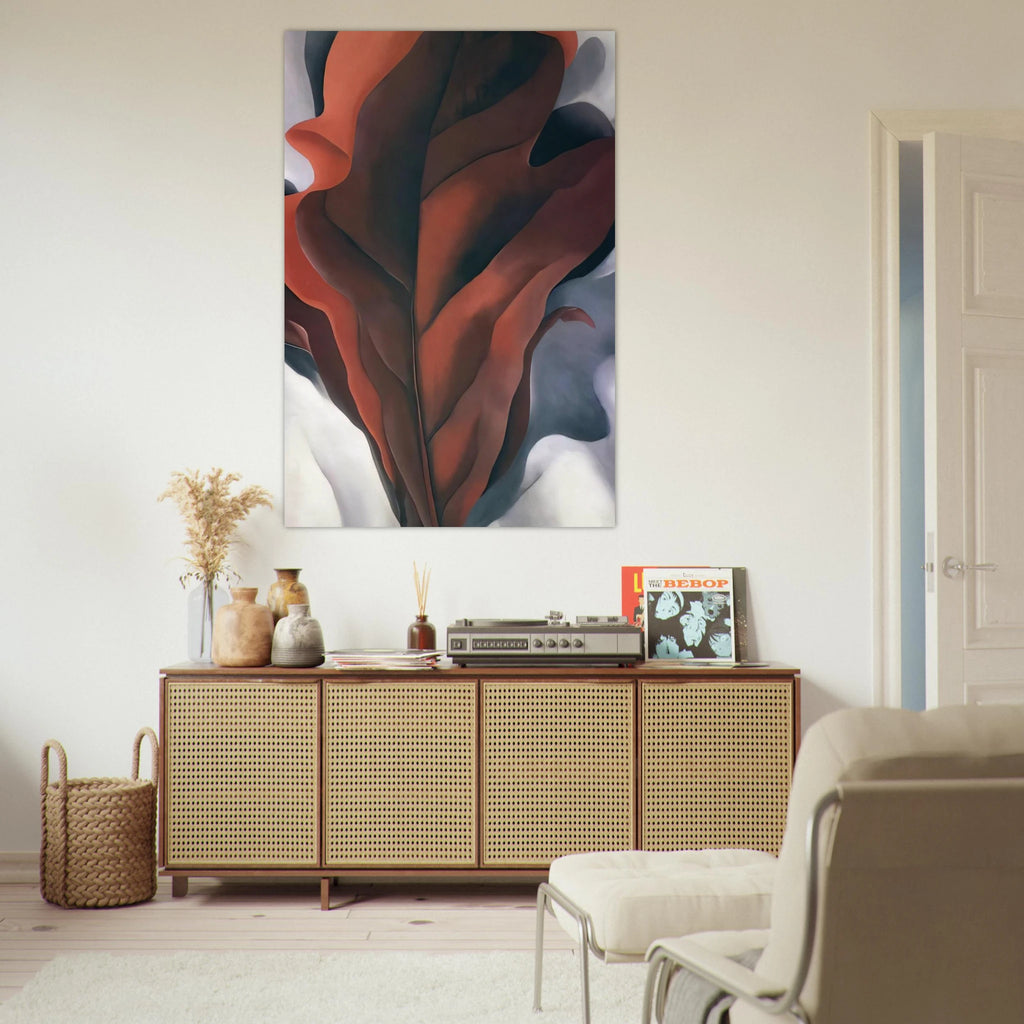 Large Dark Red Leaves on White Poster | Georgia O'Keeffe Poster | Georgia O Keeffe Prints