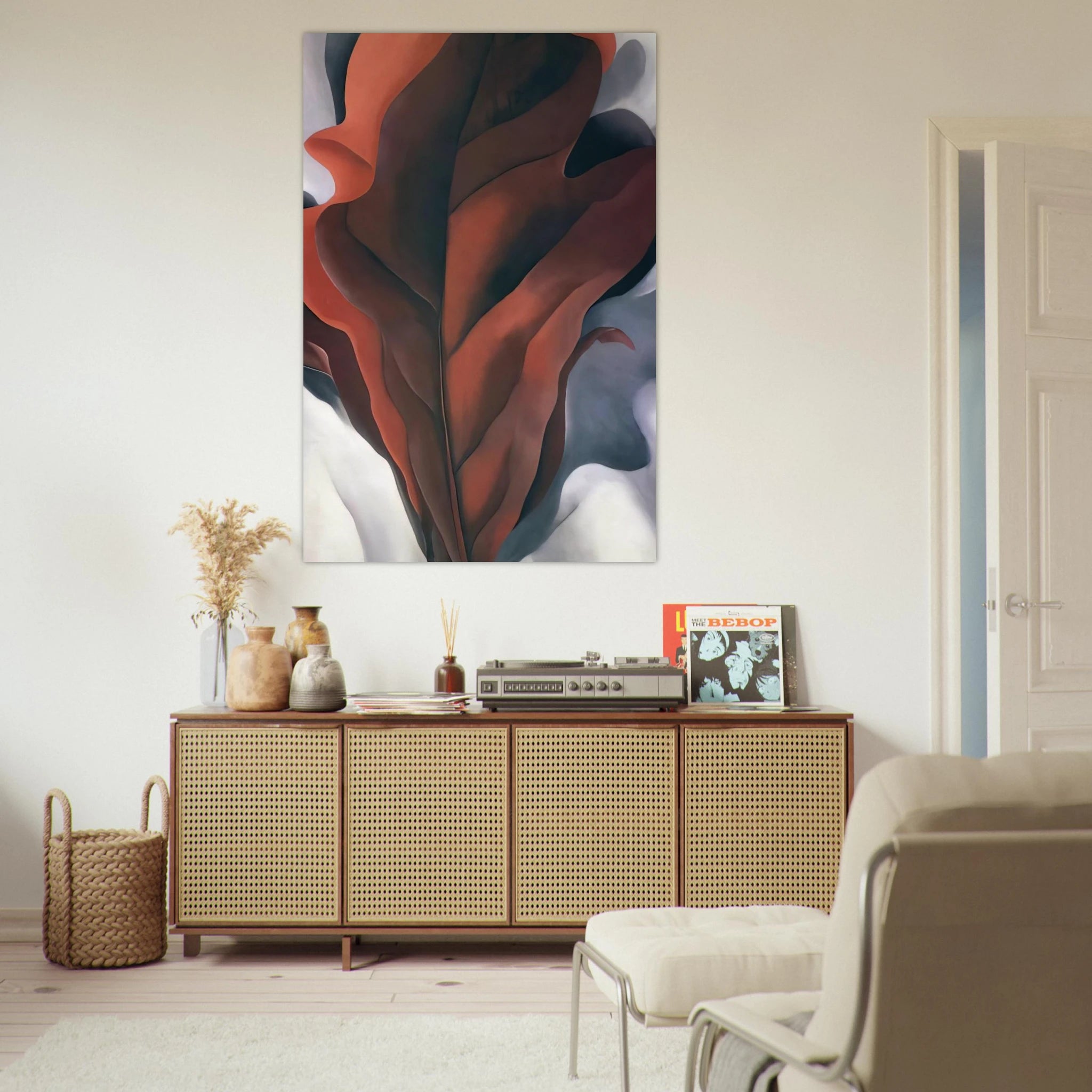 Large Dark Red Leaves on White Poster | Georgia O'Keeffe Poster | Georgia O Keeffe Prints
