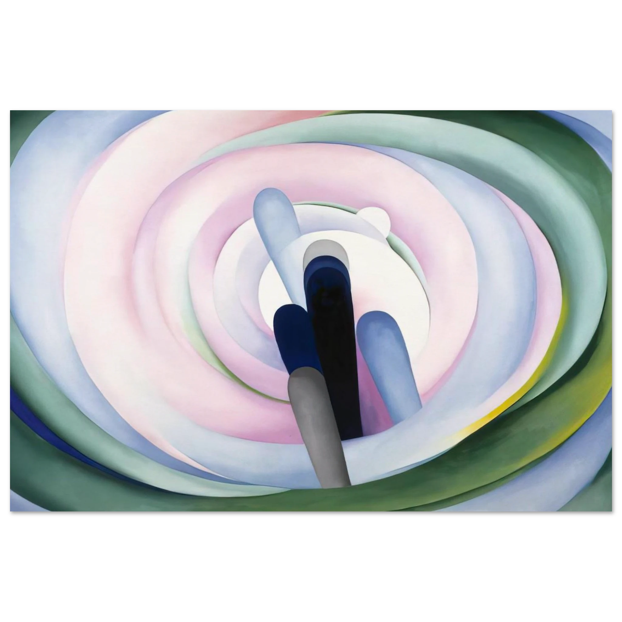 Grey Blue and Black, Pink Circle Poster | Georgia O'Keeffe Poster | Georgia O Keeffe Prints
