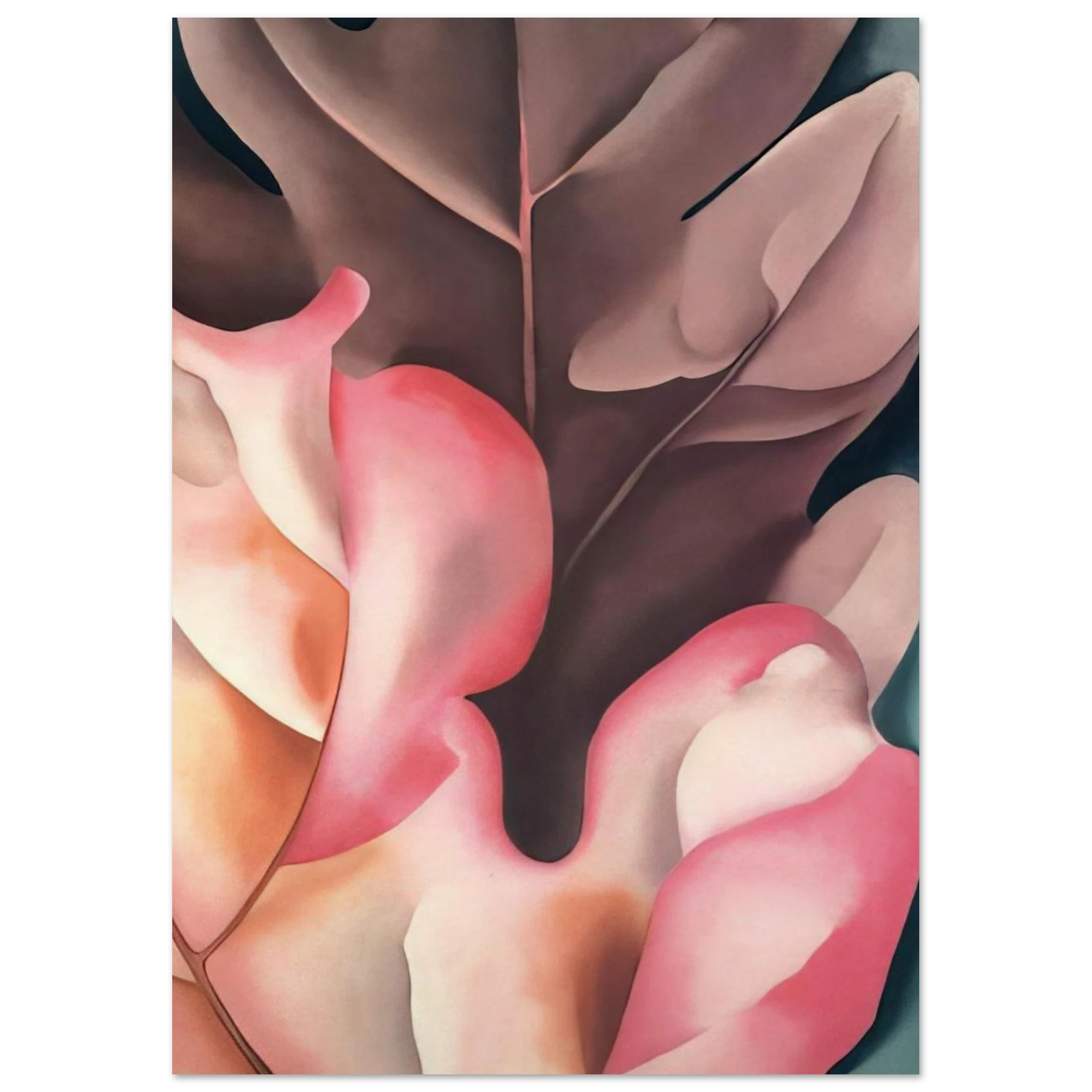 Oak Leaves Pink and Grey Poster | Georgia O'Keeffe Poster | Georgia O Keeffe Prints