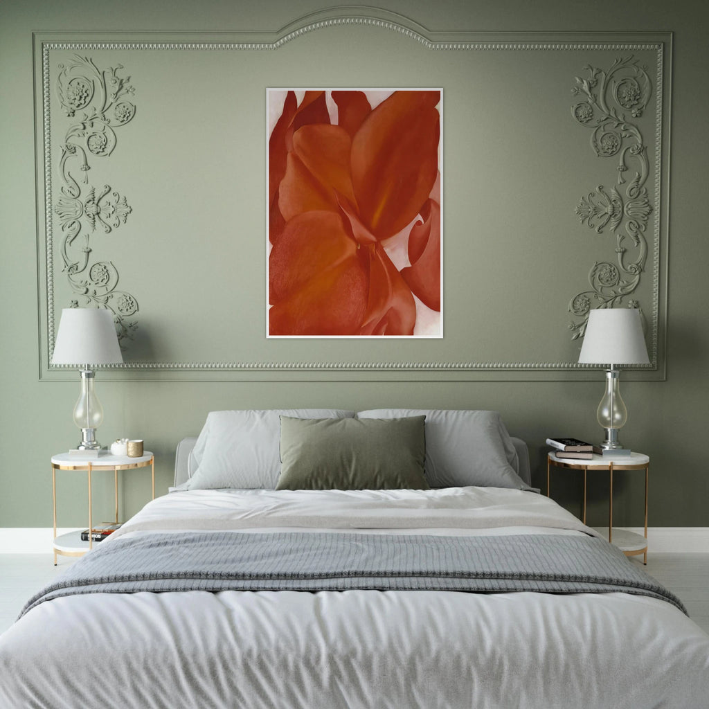Red Cannas Framed Poster | Georgia O'Keeffe Framed Prints Wall Art | Georgia O Keeffe Prints