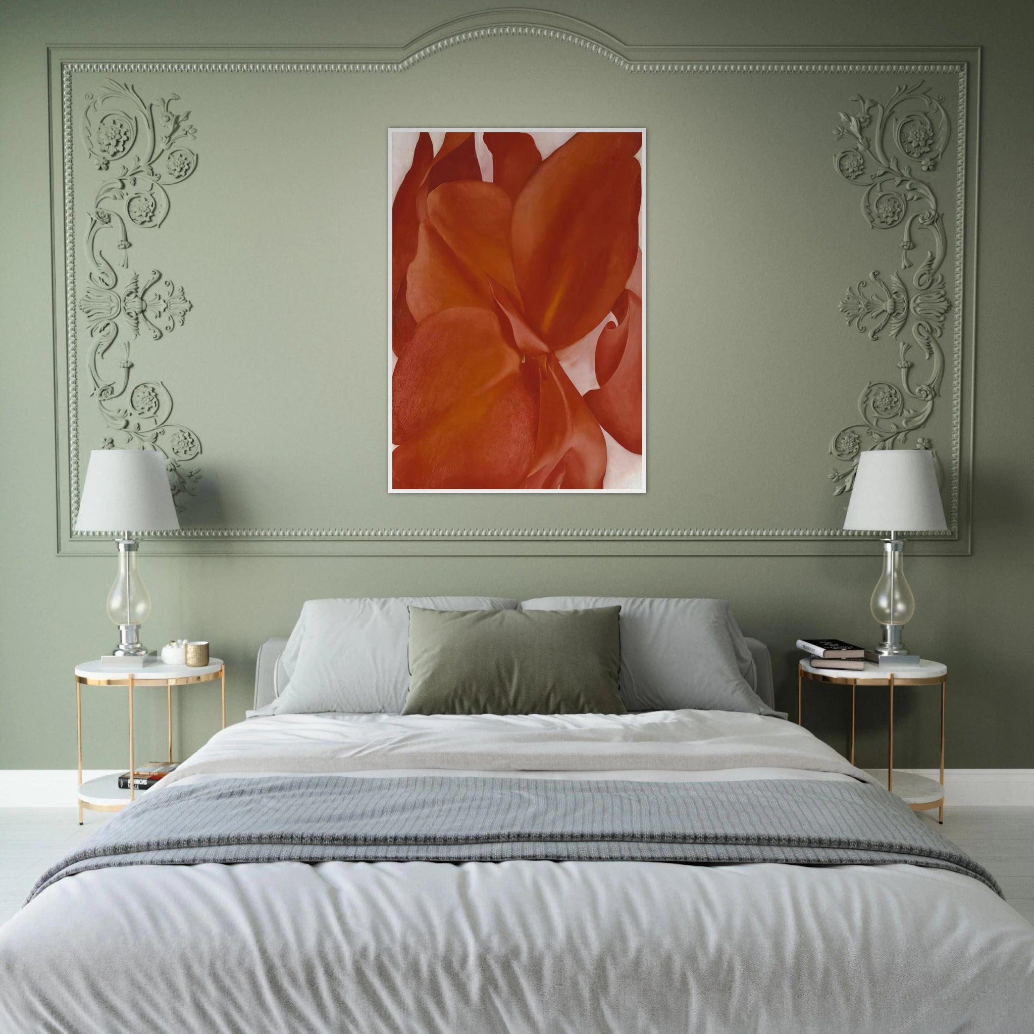 Red Cannas Framed Poster | Georgia O'Keeffe Framed Prints Wall Art | Georgia O Keeffe Prints