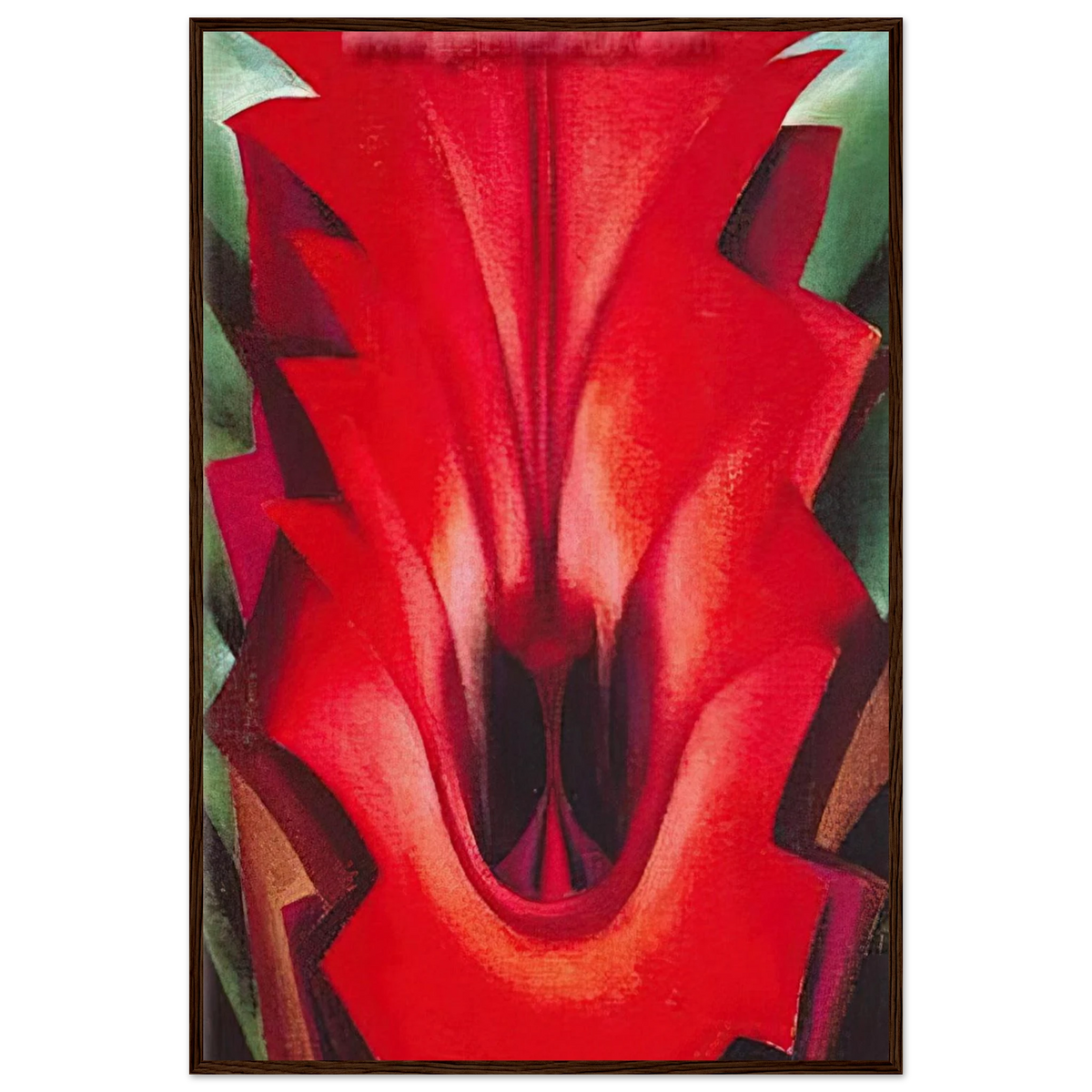 Inside Red Canna Framed Poster | Georgia O'Keeffe Framed Prints Wall Art | Georgia O Keeffe Prints