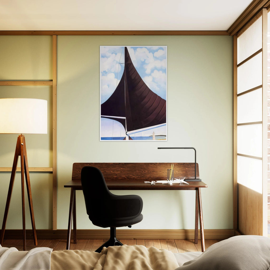 Brown Sail, Wing on Wing, Nassau Framed Poster | Georgia O'Keeffe Framed Prints Wall Art | Georgia O Keeffe Prints