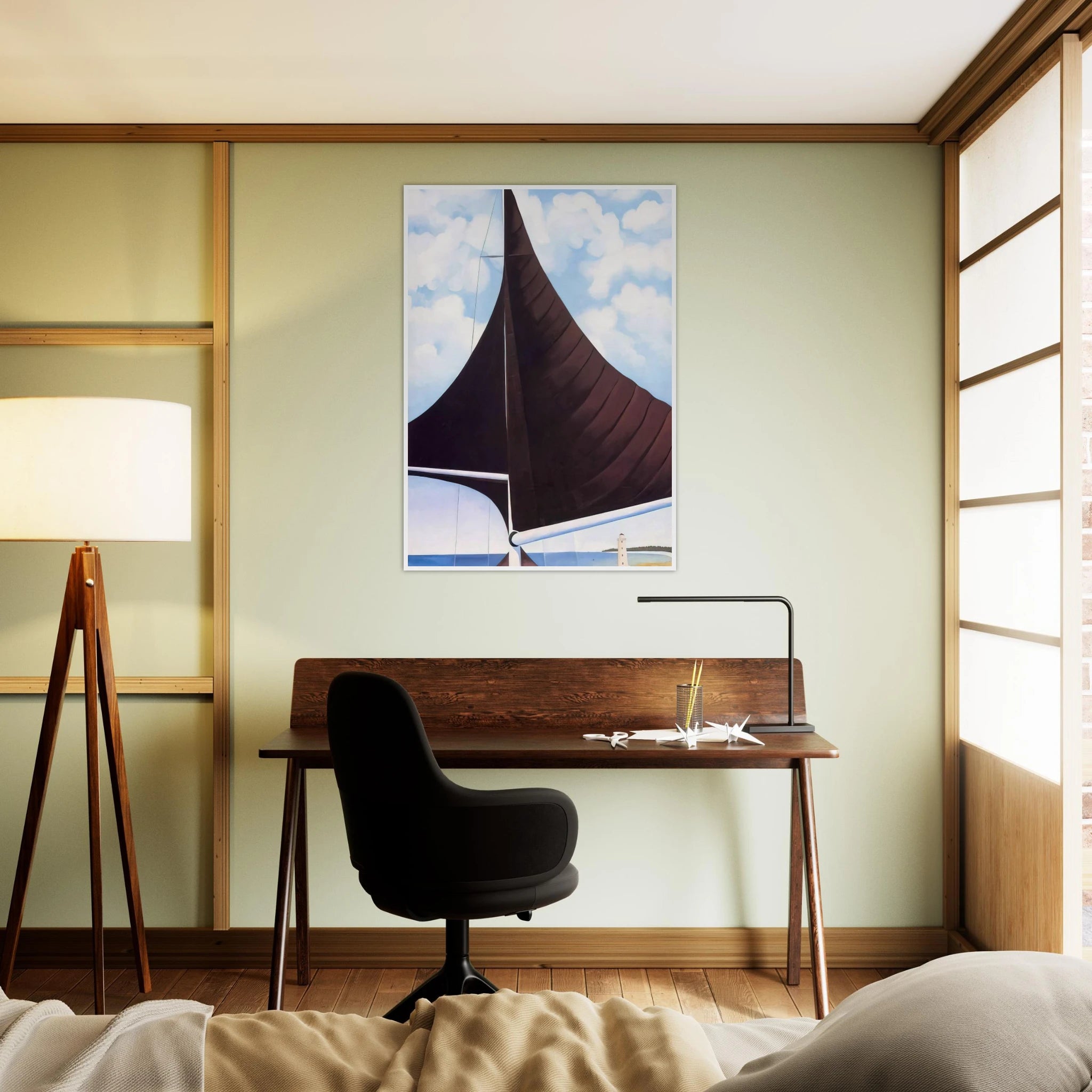 Brown Sail, Wing on Wing, Nassau Framed Poster | Georgia O'Keeffe Framed Prints Wall Art | Georgia O Keeffe Prints