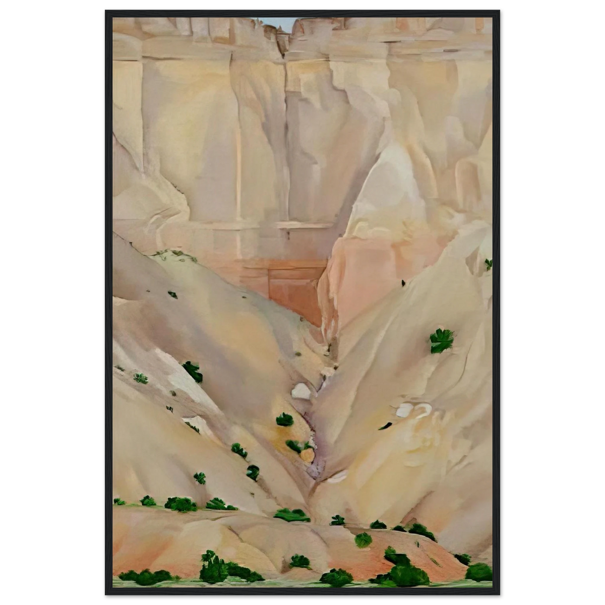 Cliffs Beyond Abiquiu, Dry Waterfall Framed Poster | Georgia O'Keeffe Framed Prints Wall Art | Georgia O Keeffe Prints