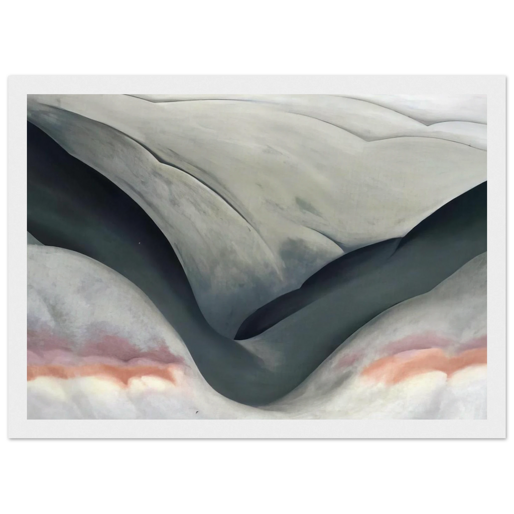 Black Place, Grey and Pink Framed Poster | Georgia O'Keeffe Framed Prints Wall Art | Georgia O Keeffe Prints