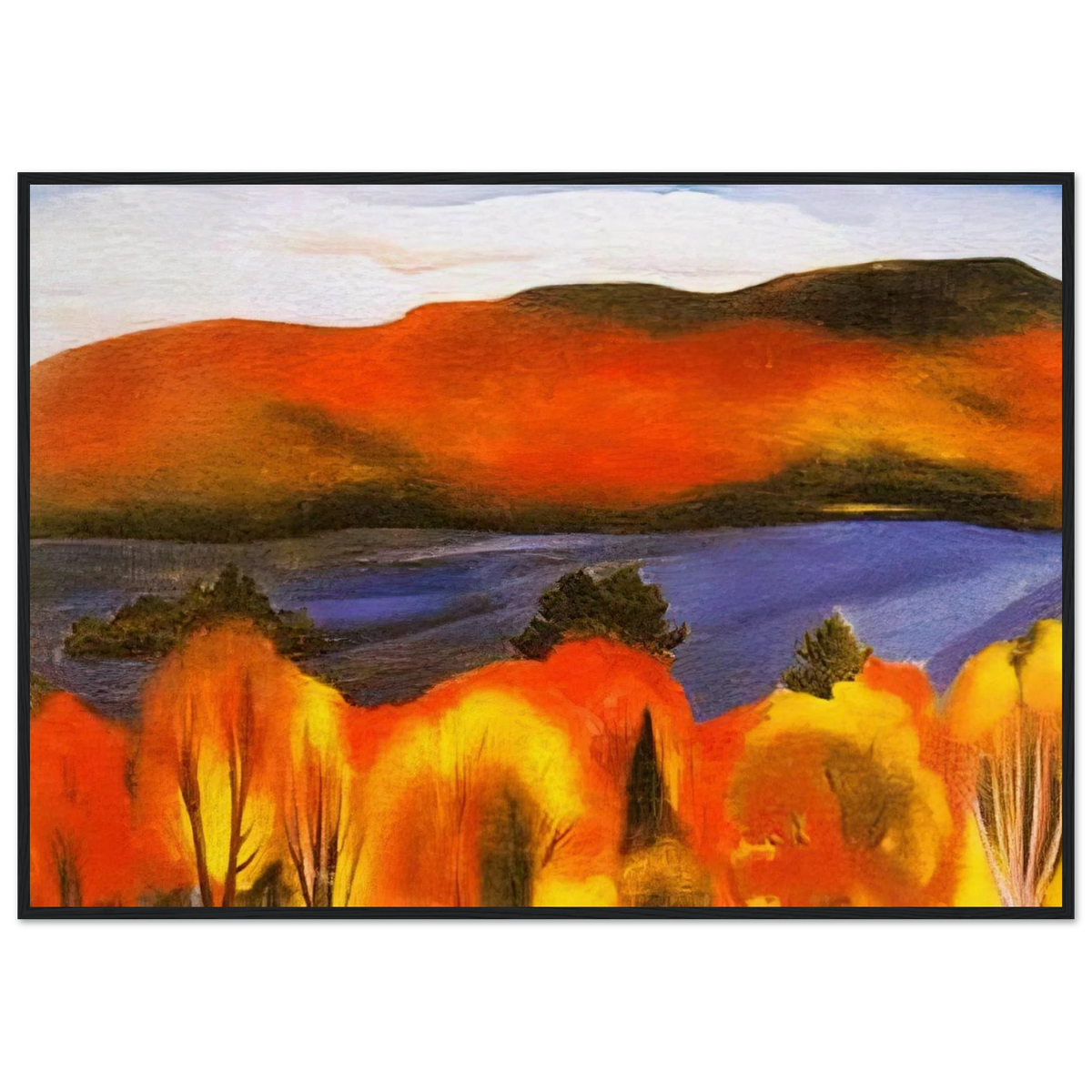 Lake George, Autumn Framed Poster | Georgia O'Keeffe Framed Prints Wall Art | Georgia O Keeffe Prints