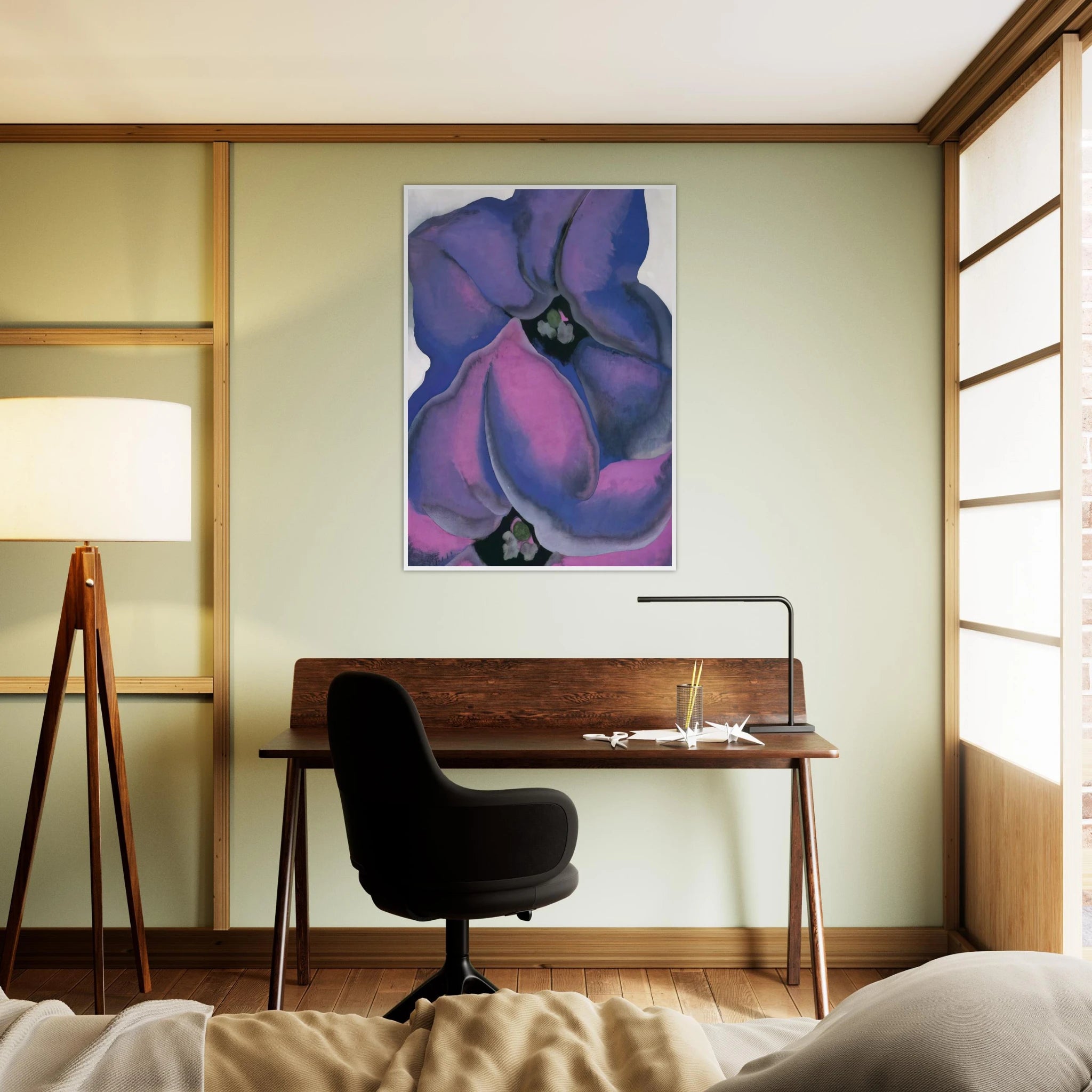 Purple Petunias Framed Poster | Georgia O'Keeffe Framed Prints Wall Art | Georgia O Keeffe Prints