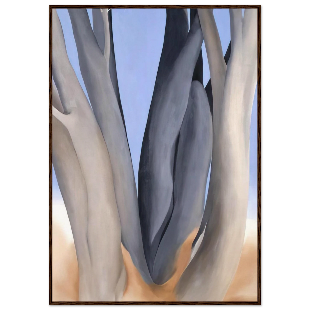 Dark Tree Trunks Framed Poster | Georgia O'Keeffe Framed Prints Wall Art | Georgia O Keeffe Prints
