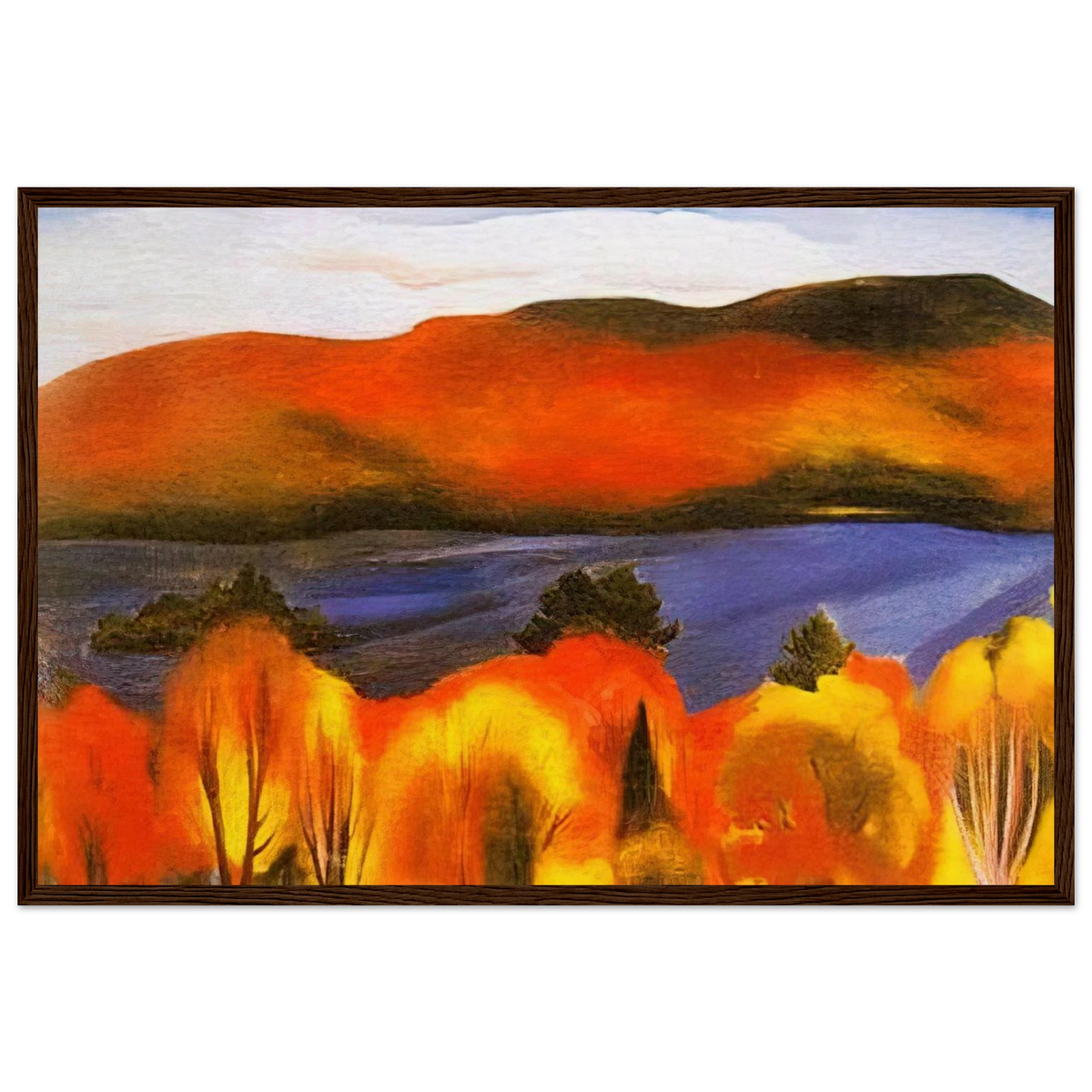Lake George, Autumn Framed Poster | Georgia O'Keeffe Framed Prints Wall Art | Georgia O Keeffe Prints