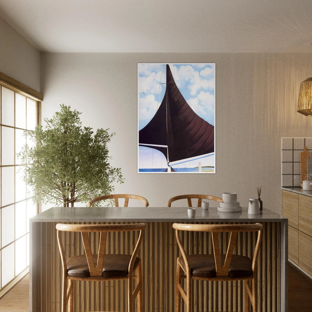 Brown Sail, Wing on Wing, Nassau Framed Poster | Georgia O'Keeffe Framed Prints Wall Art | Georgia O Keeffe Prints