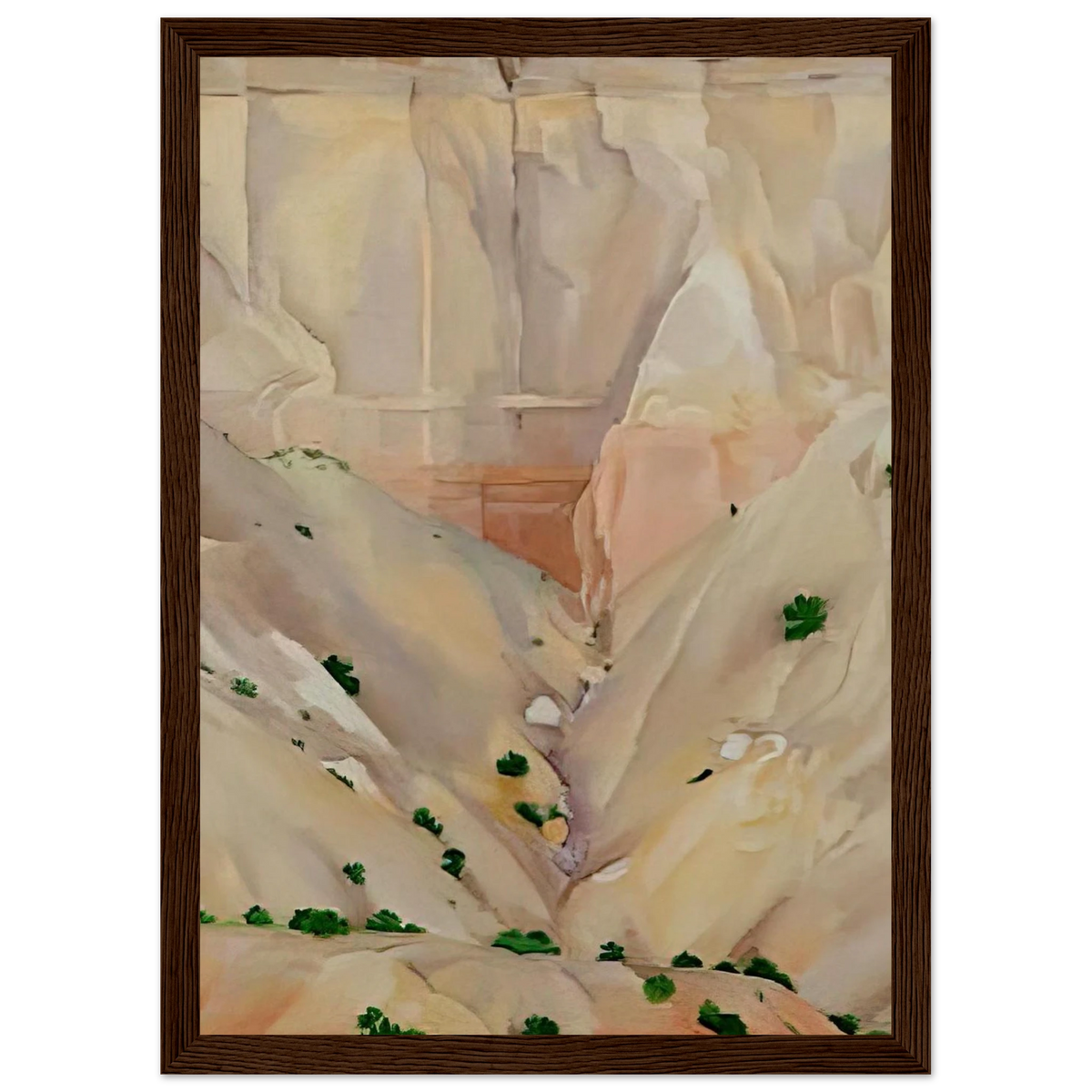 Cliffs Beyond Abiquiu, Dry Waterfall Framed Poster | Georgia O'Keeffe Framed Prints Wall Art | Georgia O Keeffe Prints