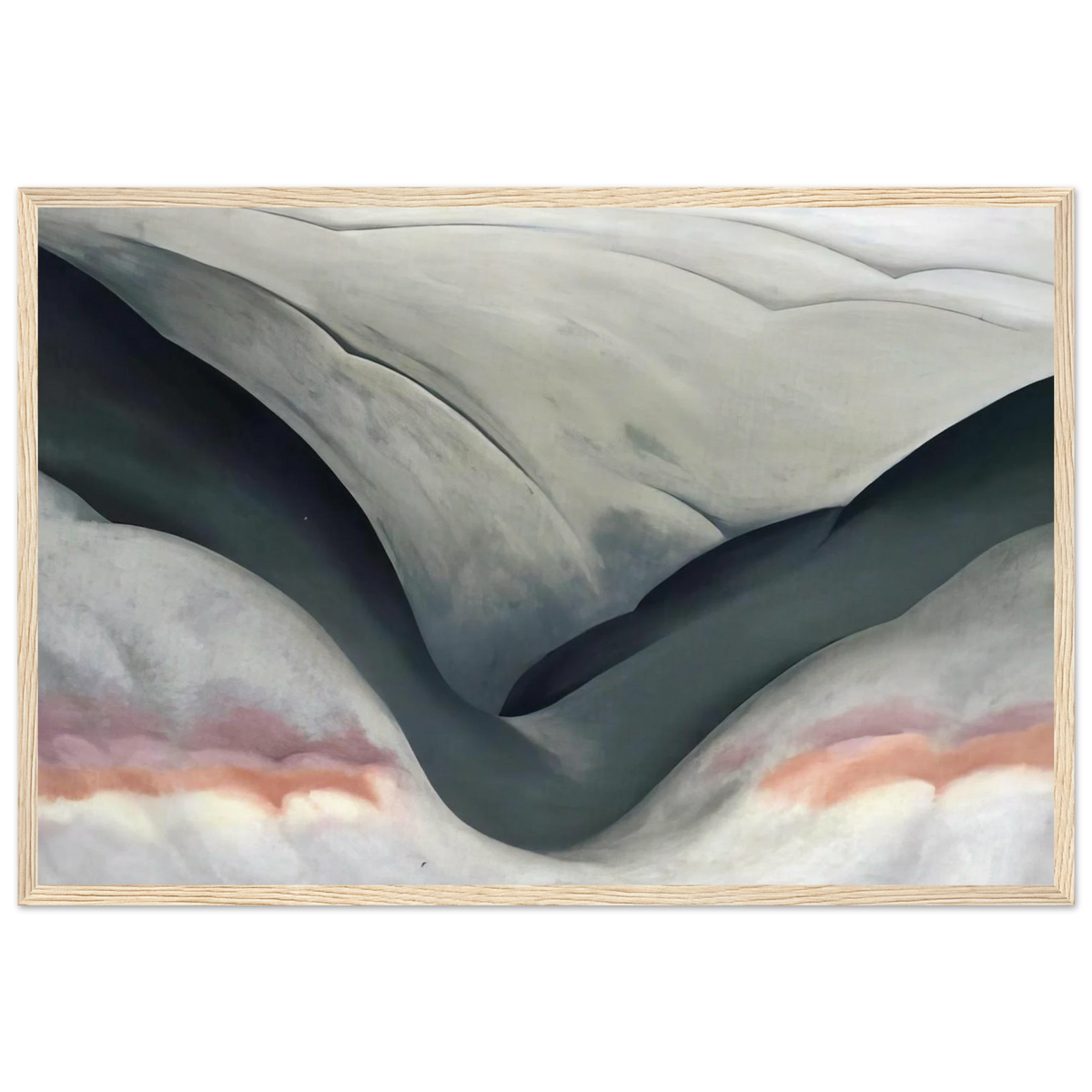 Black Place, Grey and Pink Framed Poster | Georgia O'Keeffe Framed Prints Wall Art | Georgia O Keeffe Prints