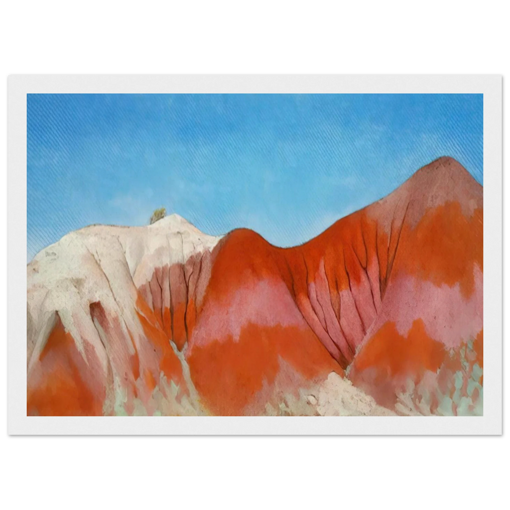 Series near abiquiu, New Mexico - Hills to the left Framed Poster | Georgia O'Keeffe Framed Prints Wall Art | Georgia O Keeffe Prints