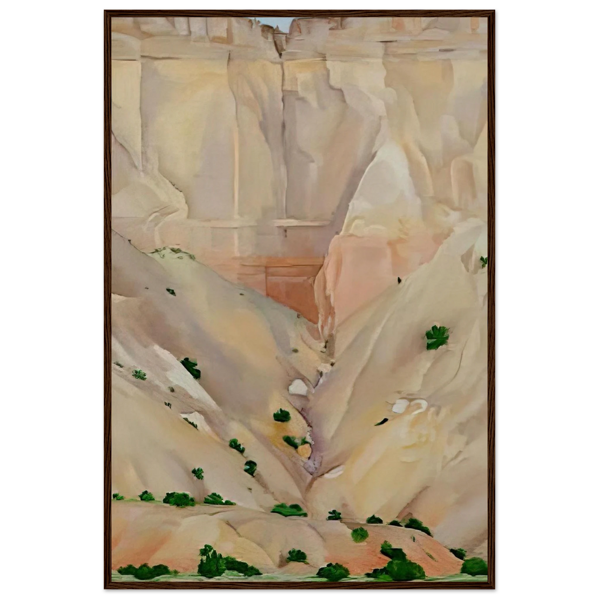 Cliffs Beyond Abiquiu, Dry Waterfall Framed Poster | Georgia O'Keeffe Framed Prints Wall Art | Georgia O Keeffe Prints