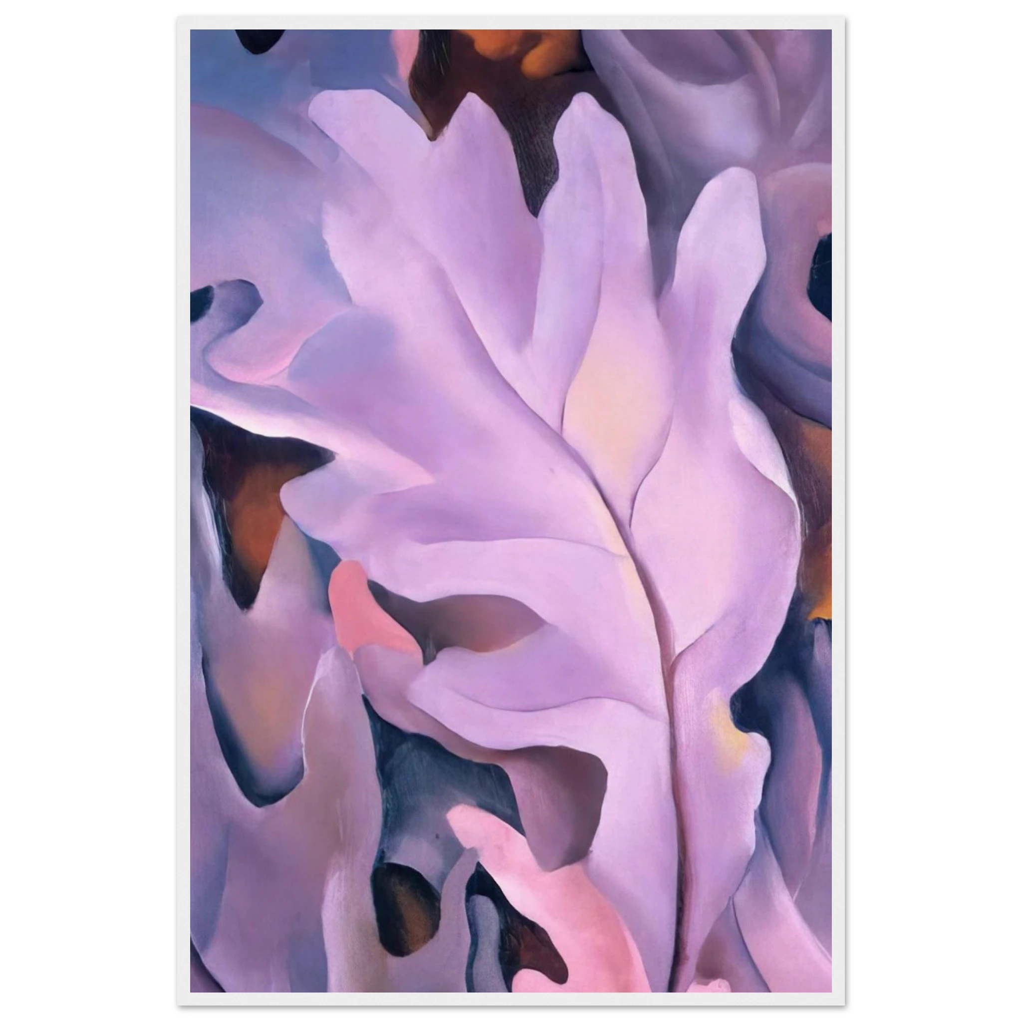 Purple Leaves Framed Poster | Georgia O'Keeffe Framed Prints Wall Art | Georgia O Keeffe Prints
