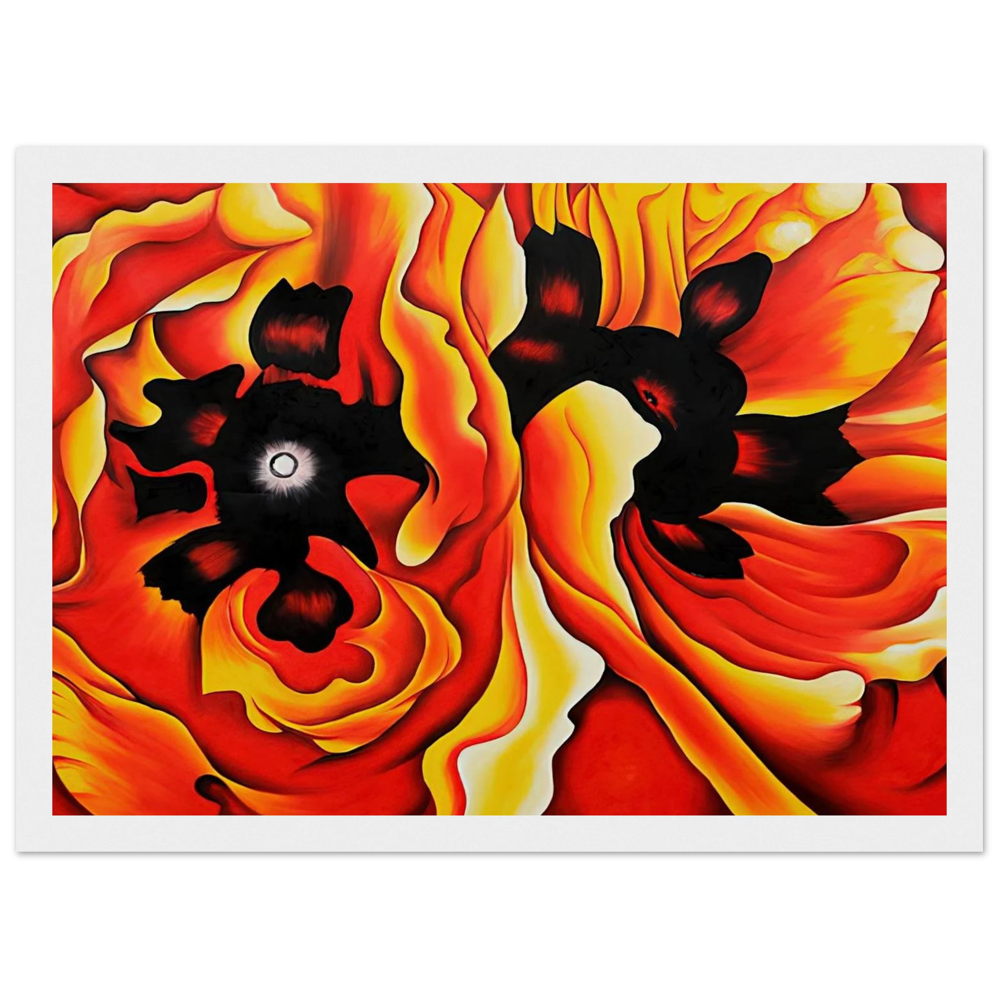 Oriental Poppies II Framed Poster | Georgia O'Keeffe Framed Prints Wall Art | Georgia O Keeffe Prints