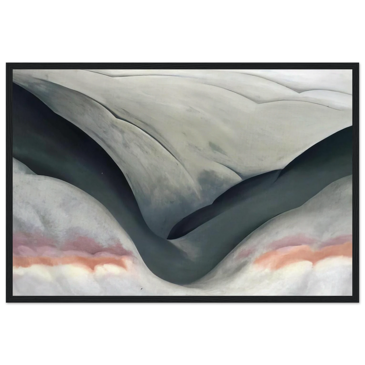 Black Place, Grey and Pink Framed Poster | Georgia O'Keeffe Framed Prints Wall Art | Georgia O Keeffe Prints