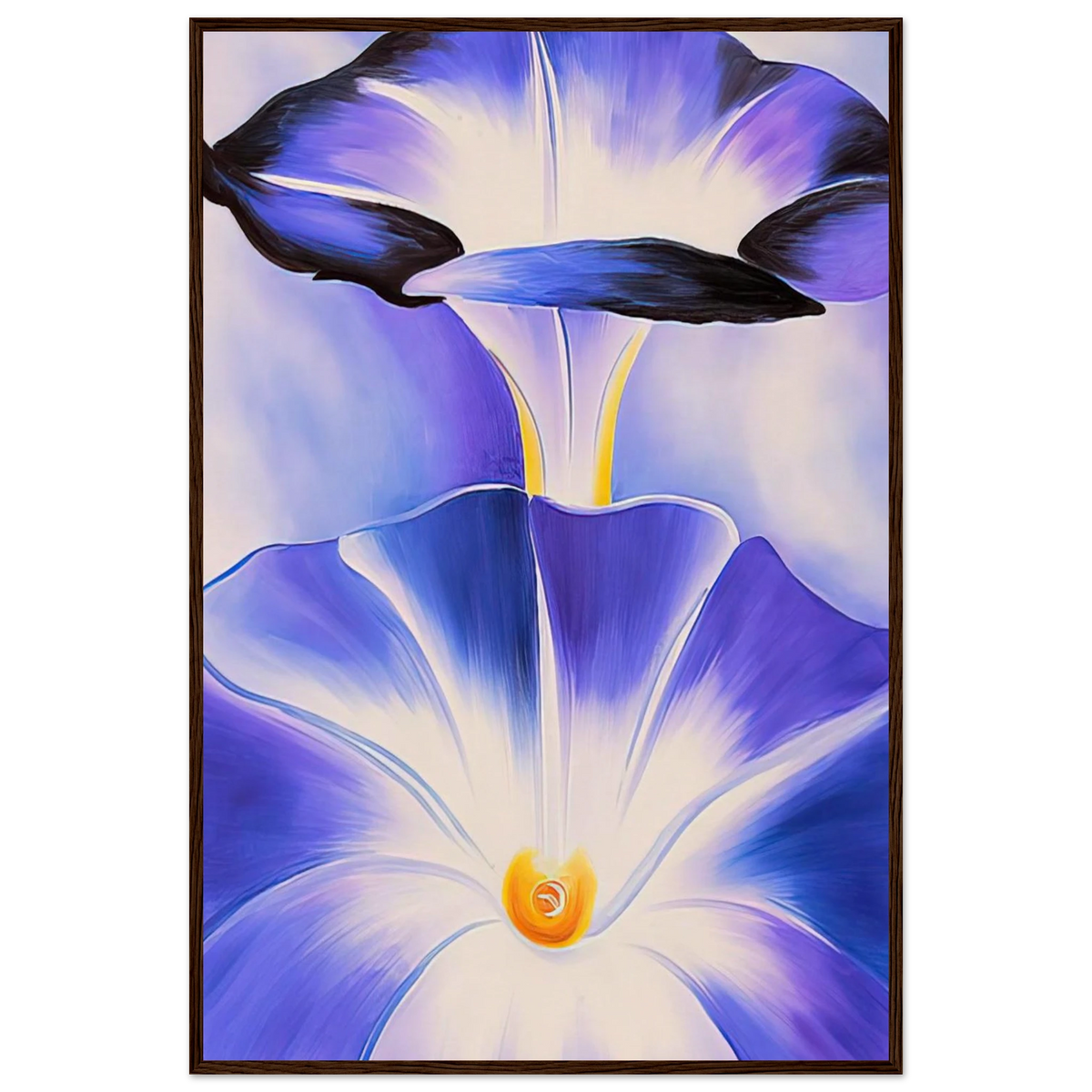 Blue Morning Glories Framed Poster | Georgia O'Keeffe Framed Prints Wall Art | Georgia O Keeffe Prints
