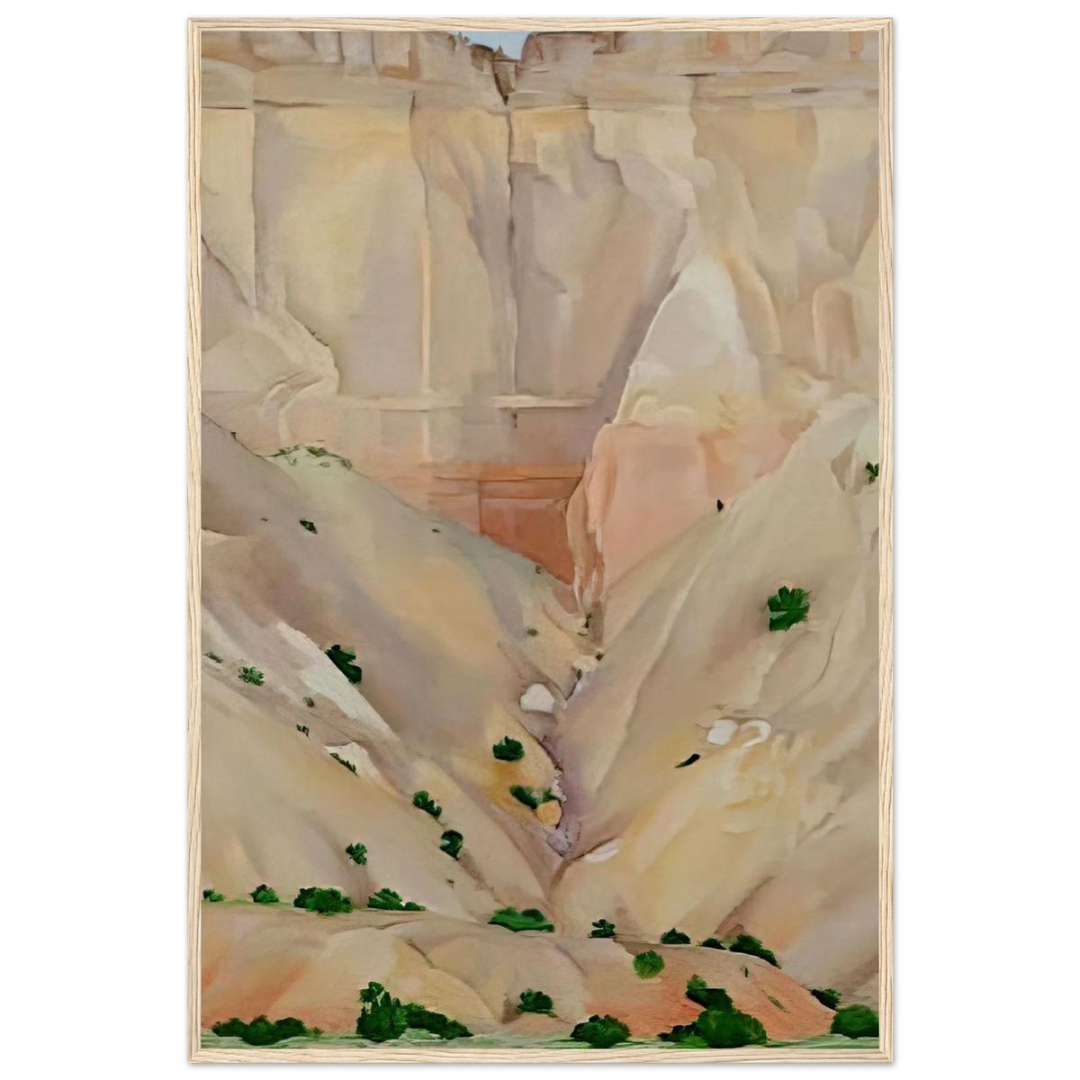 Cliffs Beyond Abiquiu, Dry Waterfall Framed Poster | Georgia O'Keeffe Framed Prints Wall Art | Georgia O Keeffe Prints