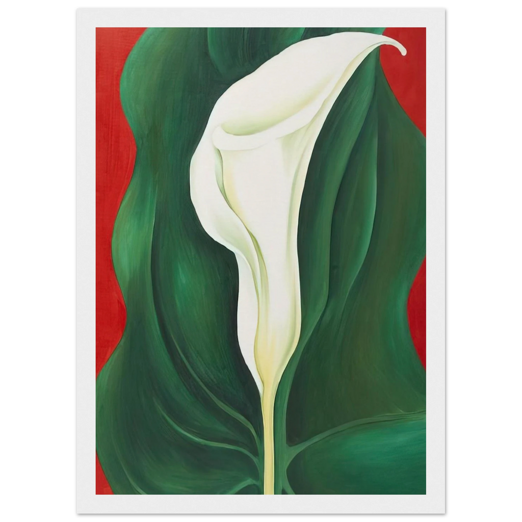 Single Calla Lily  Red  Framed Poster | Georgia O'Keeffe Framed Prints Wall Art | Georgia O Keeffe Prints