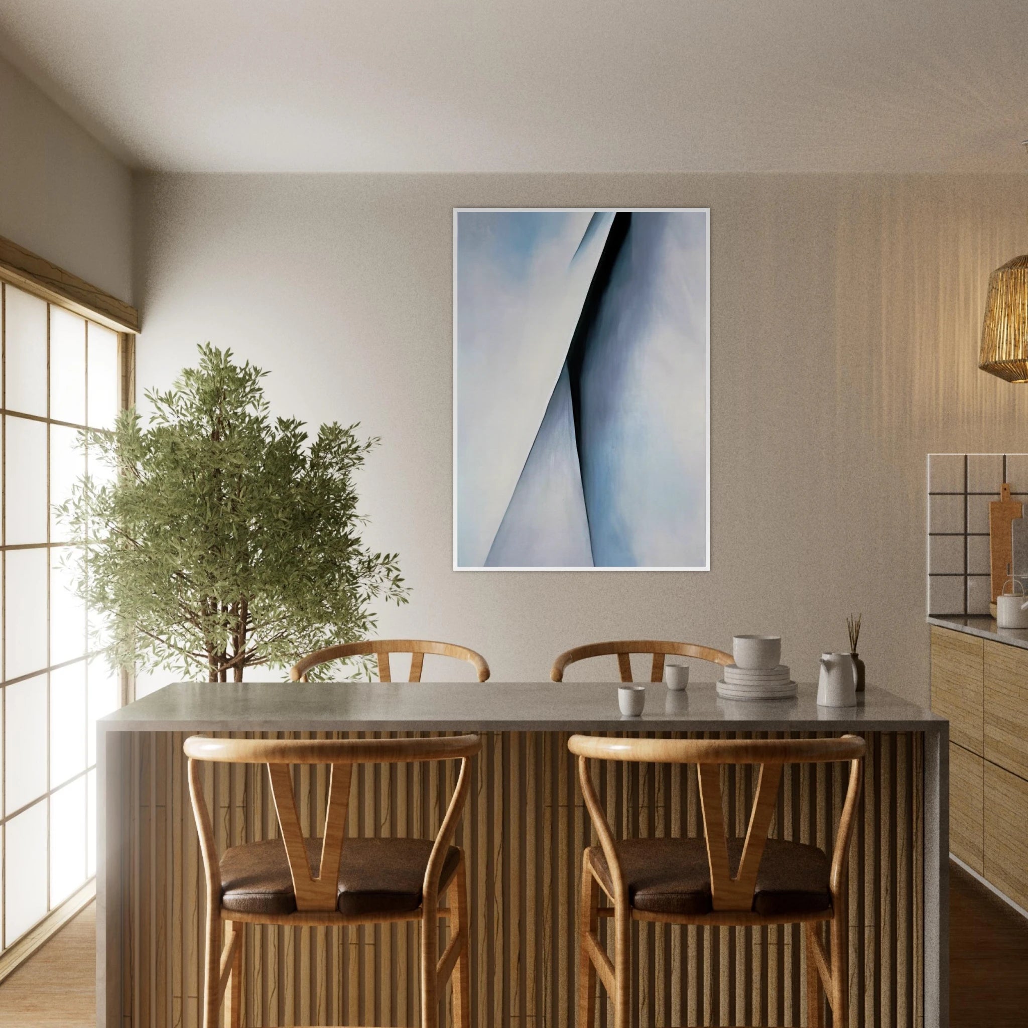 Abstraction White Framed Poster | Georgia O'Keeffe Framed Prints Wall Art | Georgia O Keeffe Prints