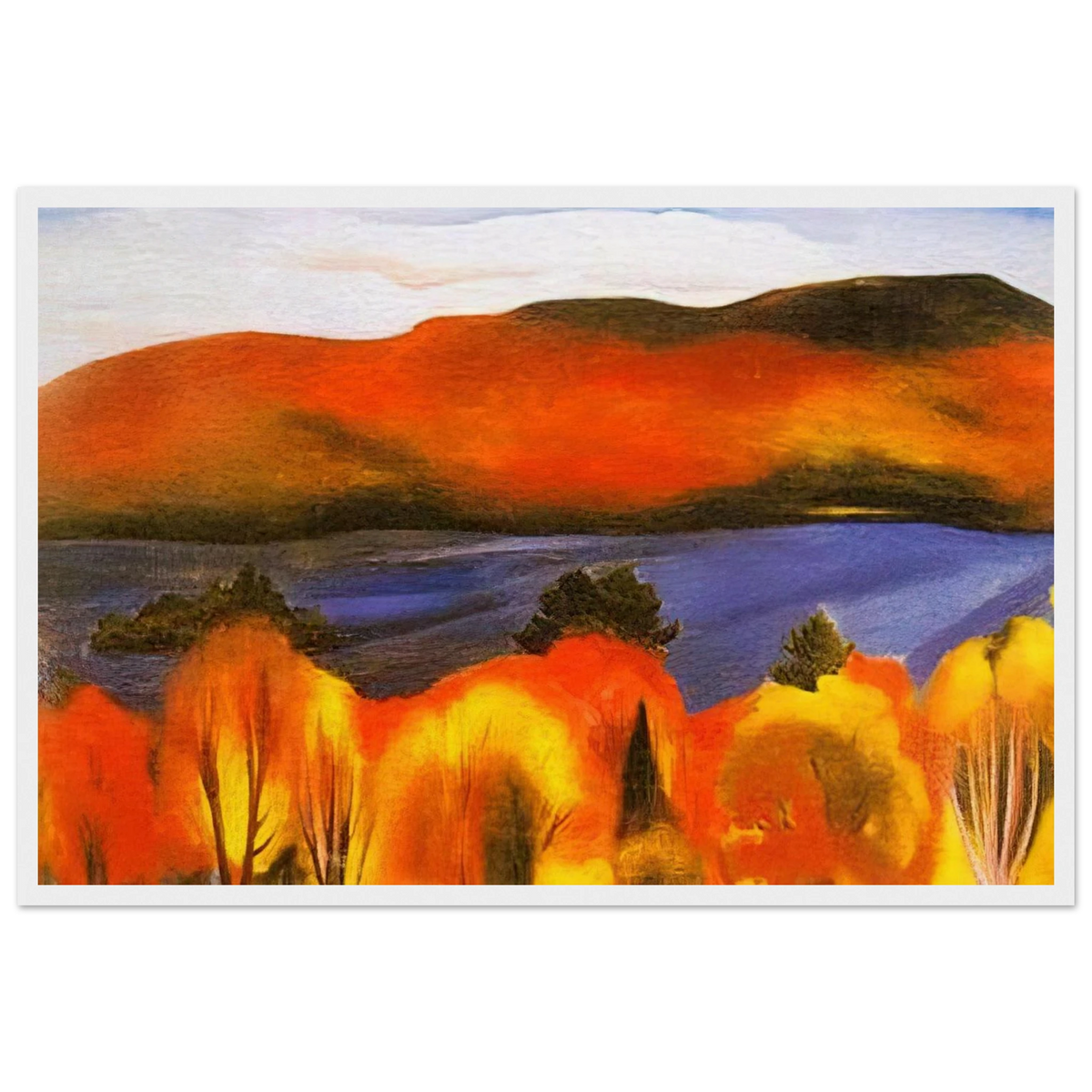 Lake George, Autumn Framed Poster | Georgia O'Keeffe Framed Prints Wall Art | Georgia O Keeffe Prints