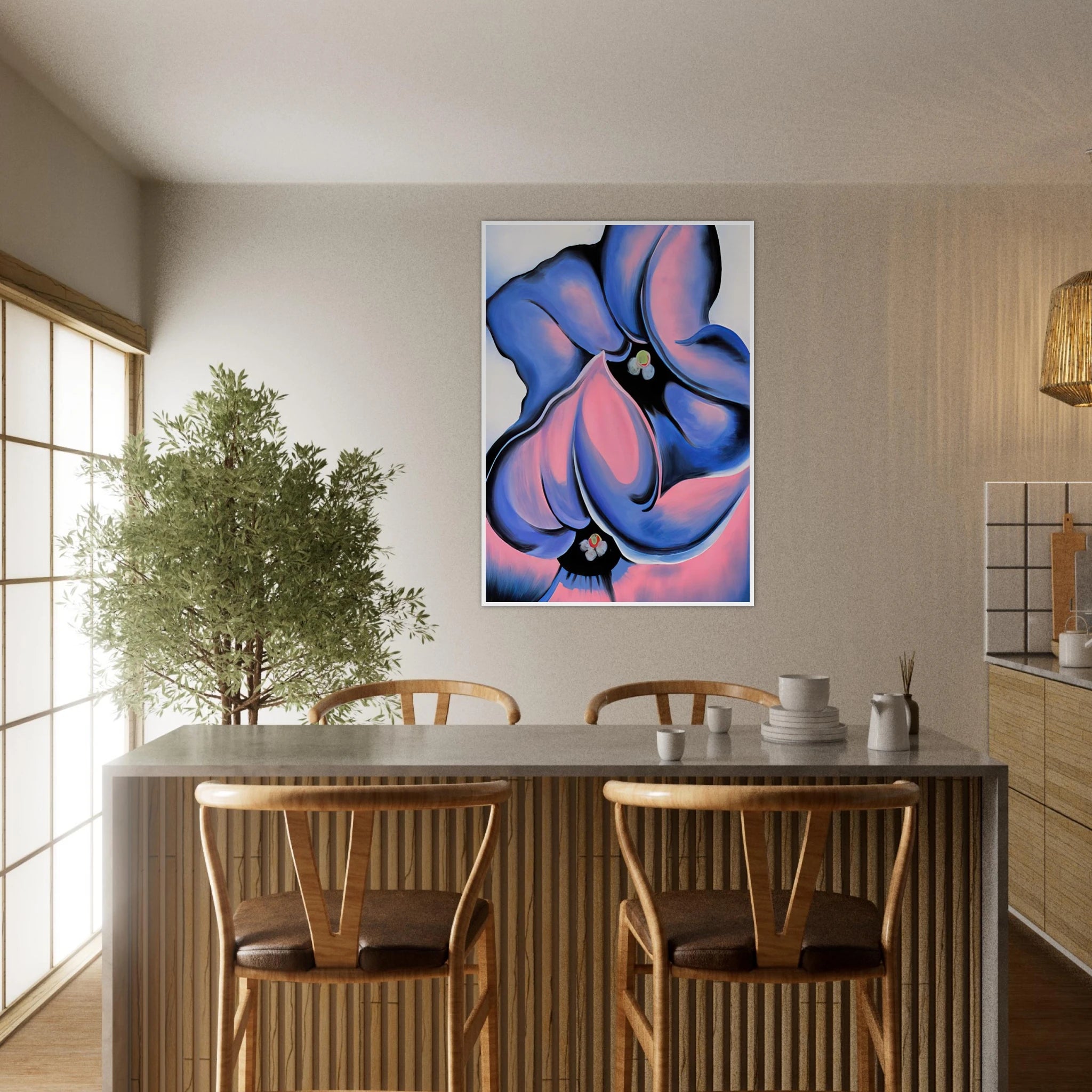 Purple Petunia Framed Poster | Georgia O'Keeffe Framed Prints Wall Art | Georgia O Keeffe Prints